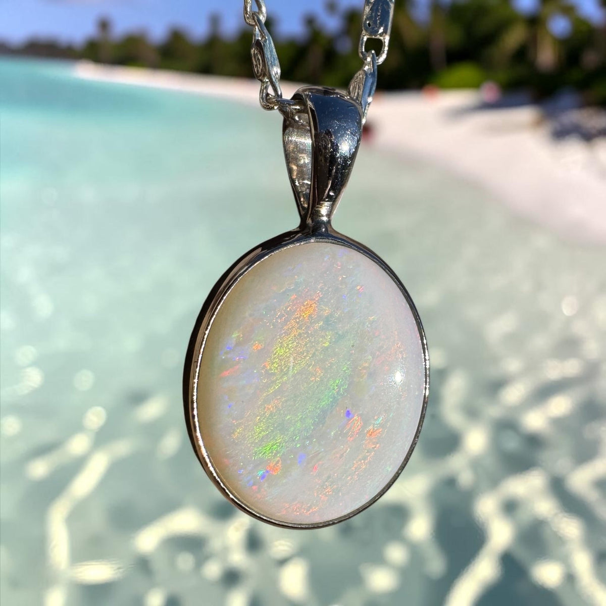 5ct Coober Pedy Opal Pendant Necklace ~ 'Liffey Falls Beacon' | 925 Sterling Silver | Solid Australian Opal