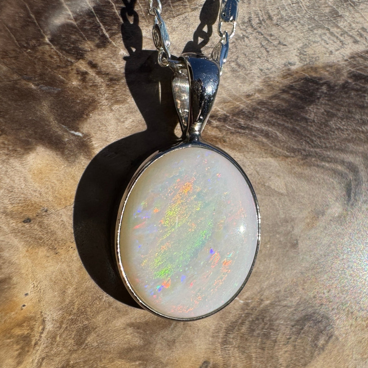 5ct Coober Pedy Opal Pendant Necklace ~ 'Liffey Falls Beacon' | 925 Sterling Silver | Solid Australian Opal