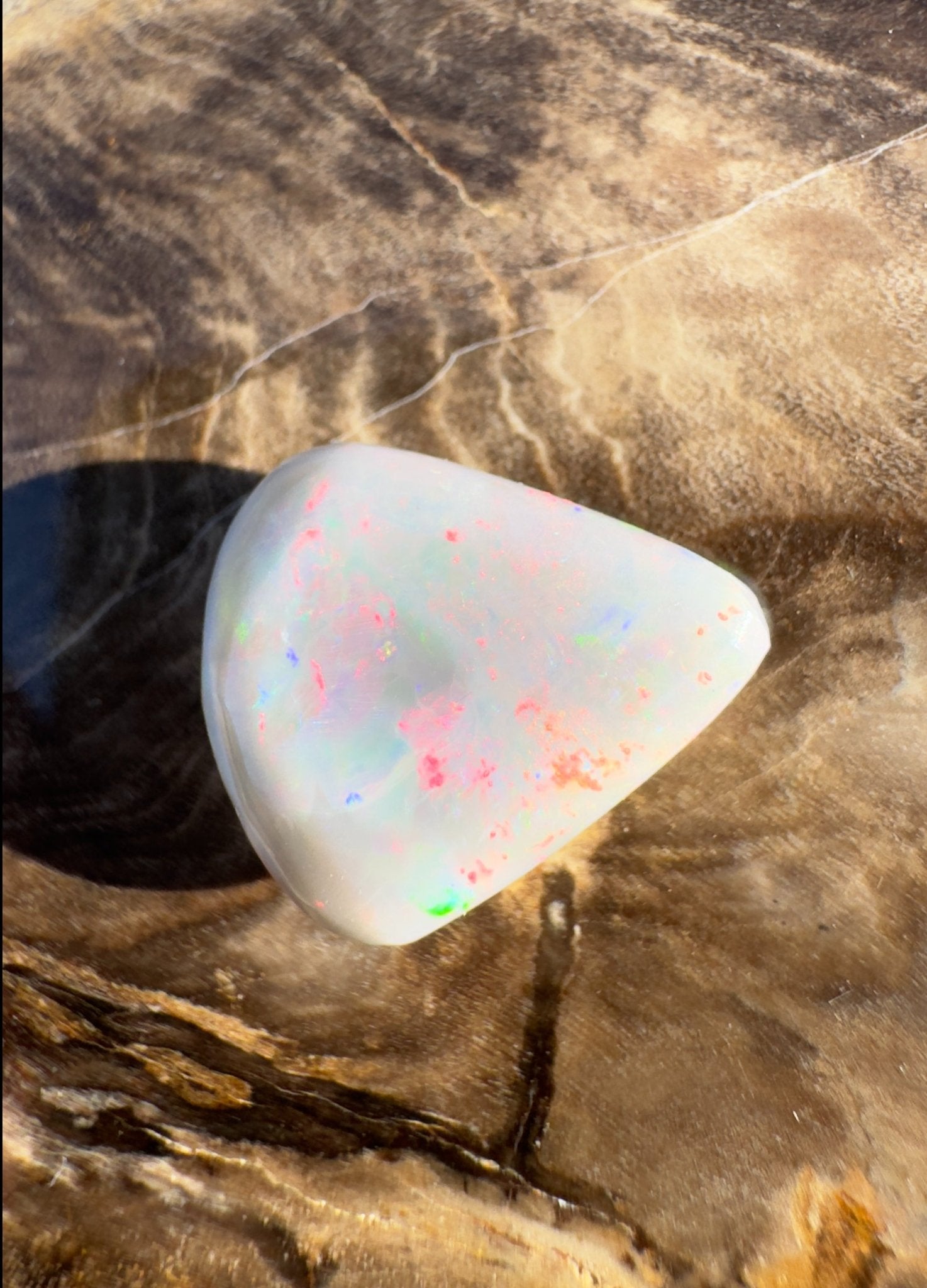 5ct Hand - cut Solid Lightning Ridge Semi Black Opal