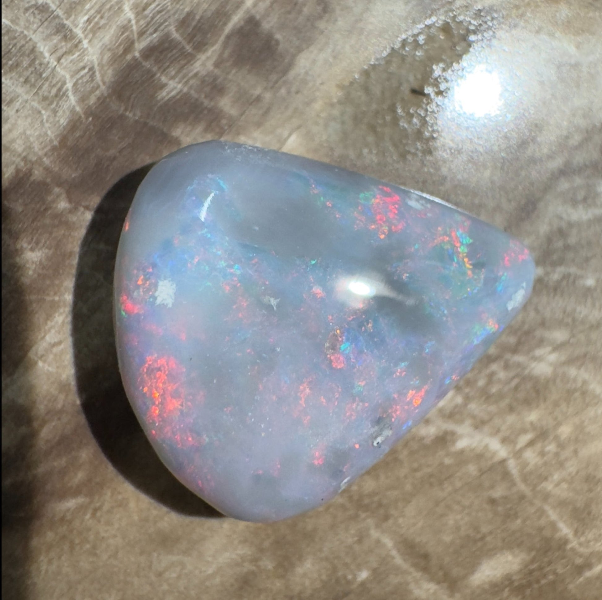 5ct Hand - cut Solid Lightning Ridge Semi Black Opal