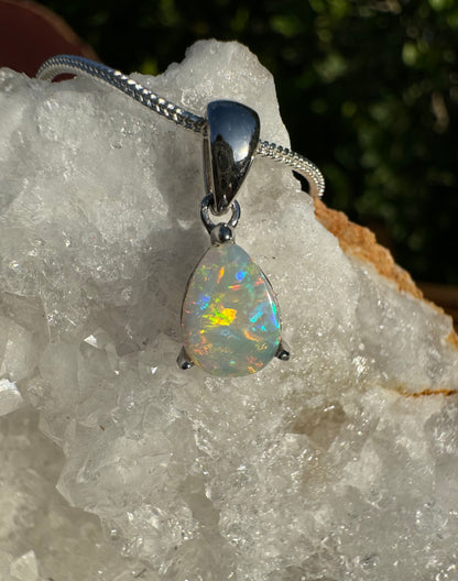 'Desert Radiance' ~ Handcrafted 1.5ct Solid Lightning Ridge Opal Sterling Silver Pendant Necklace - Iona Opal Australia