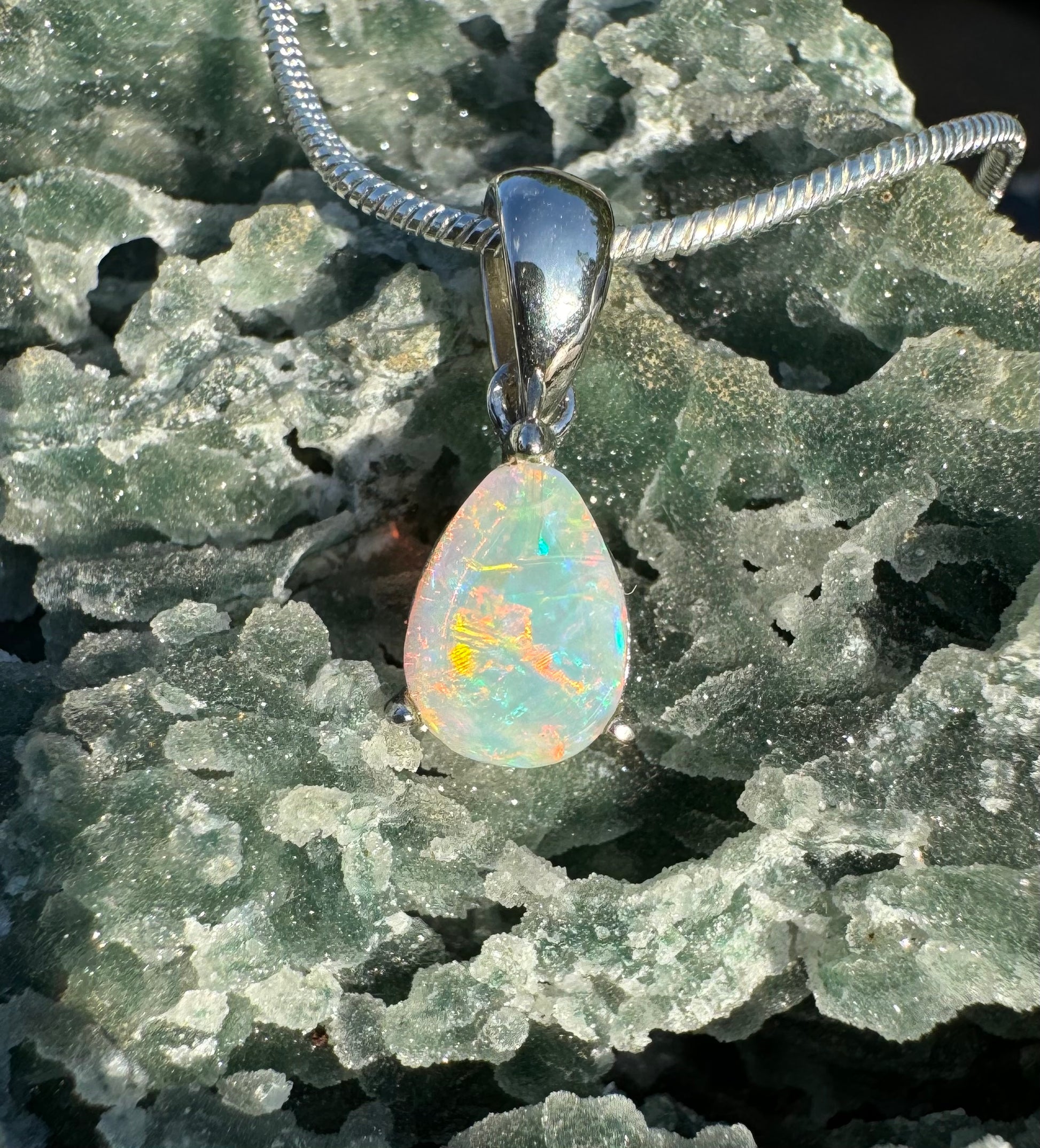 'Desert Radiance' ~ Handcrafted 1.5ct Solid Lightning Ridge Opal Sterling Silver Pendant Necklace - Iona Opal Australia