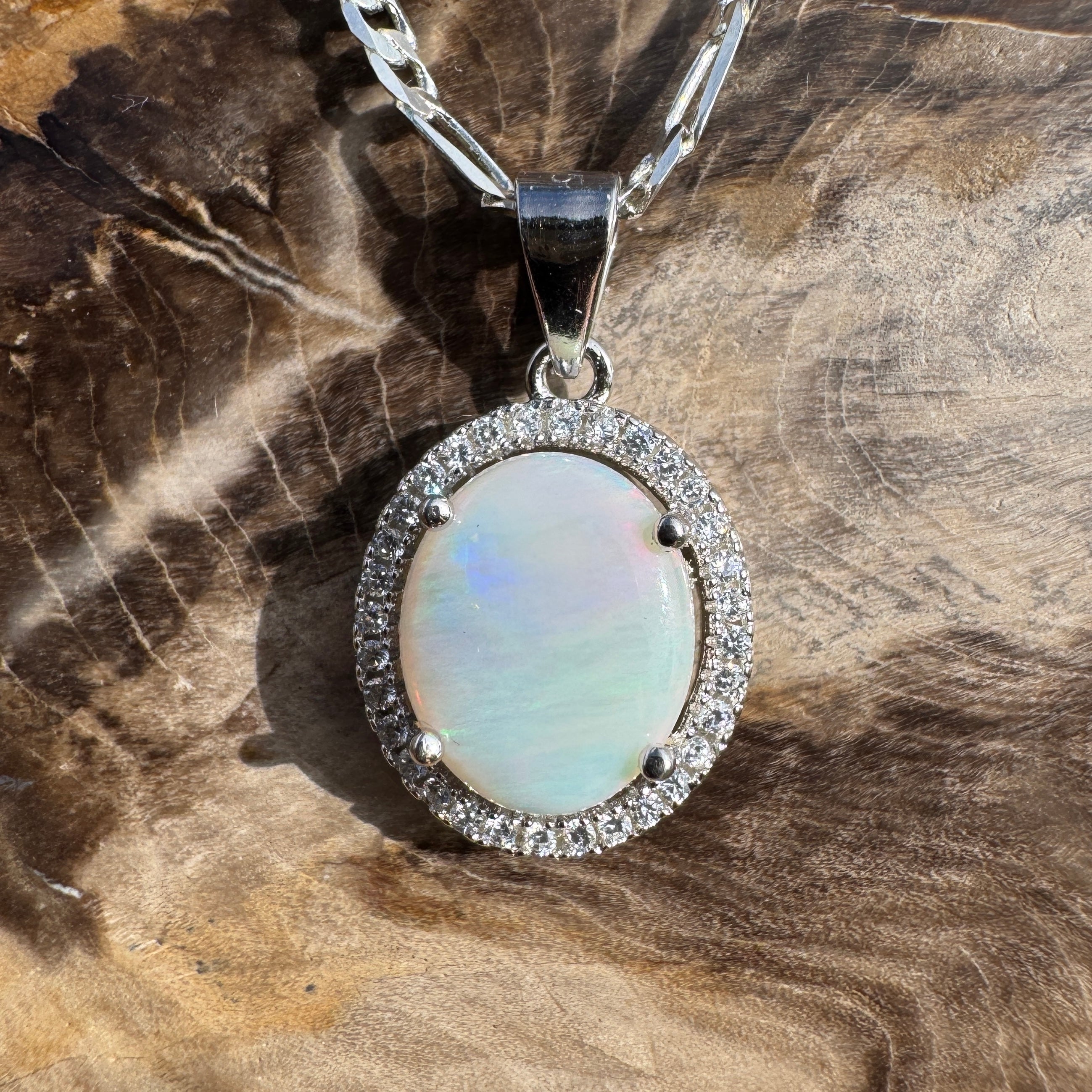 1.8ct Coober Pedy Opal Pendant Necklace ~ 'Binna Burra Rainforest' | 925 Sterling Silver | Solid Australian Opal