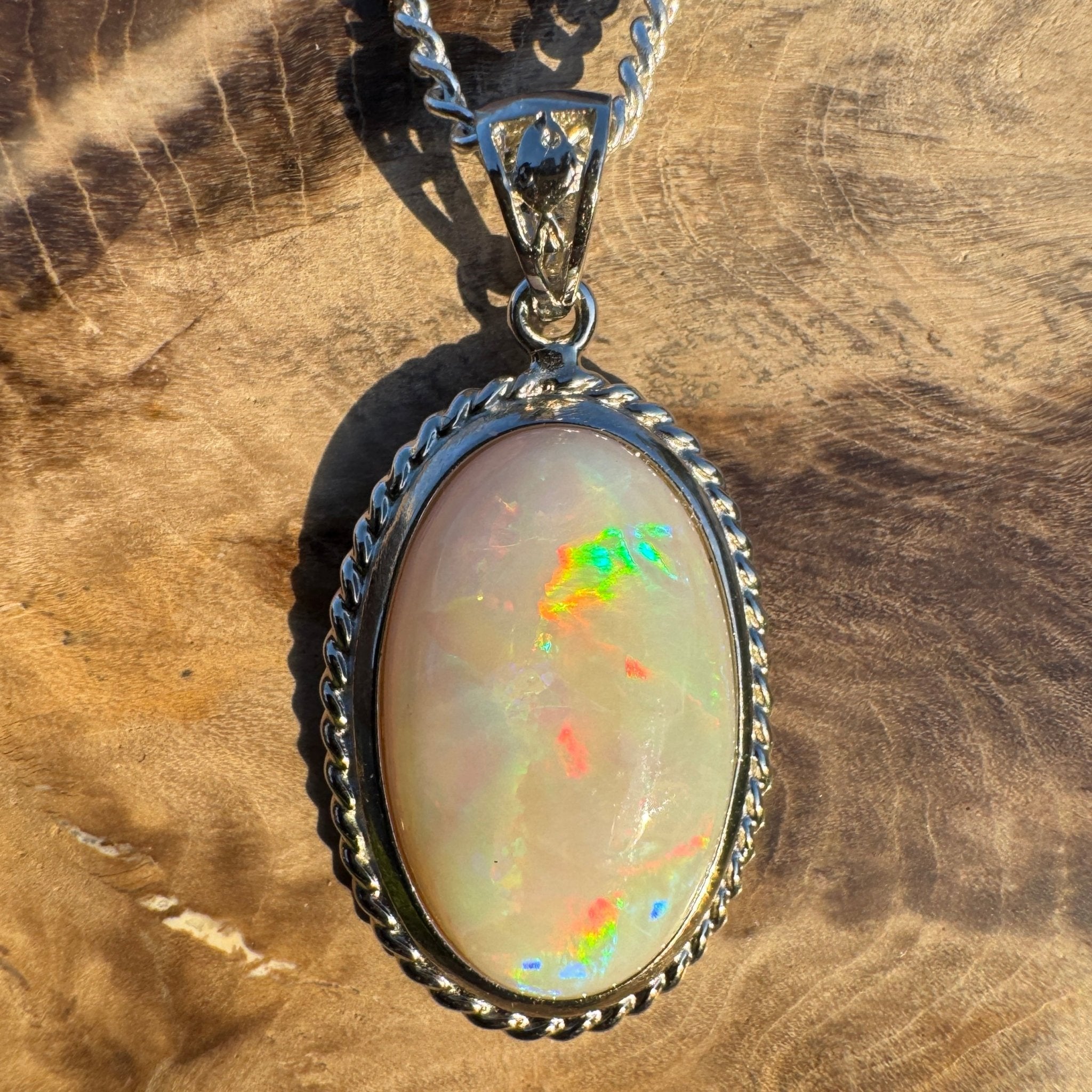 6.4ct Coober Pedy Opal Pendant Necklace ~ 'Oodnadatta Mirage' | 925 Sterling Silver | Solid Australian Opal