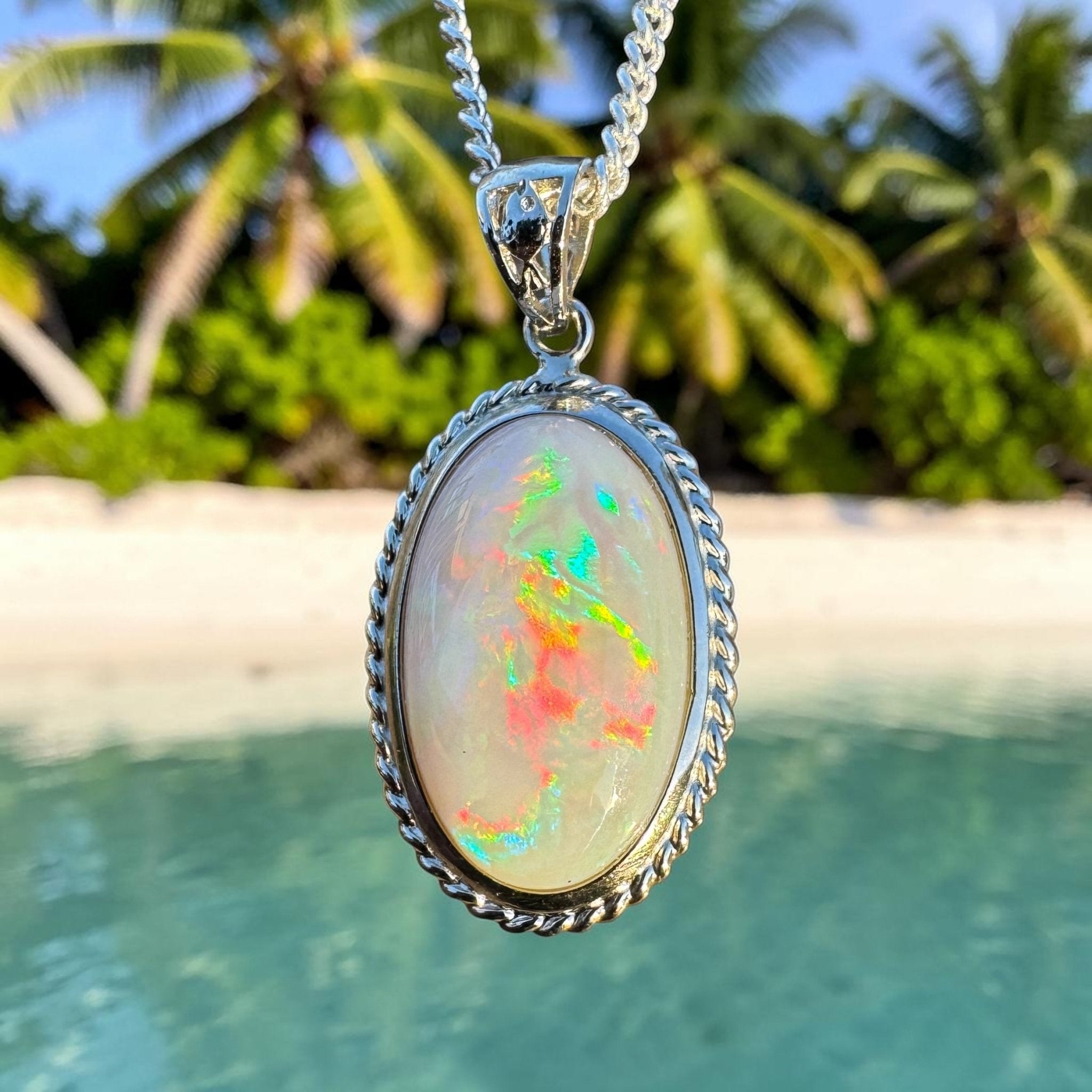 6.4ct Coober Pedy Opal Pendant Necklace ~ 'Oodnadatta Mirage' | 925 Sterling Silver | Solid Australian Opal
