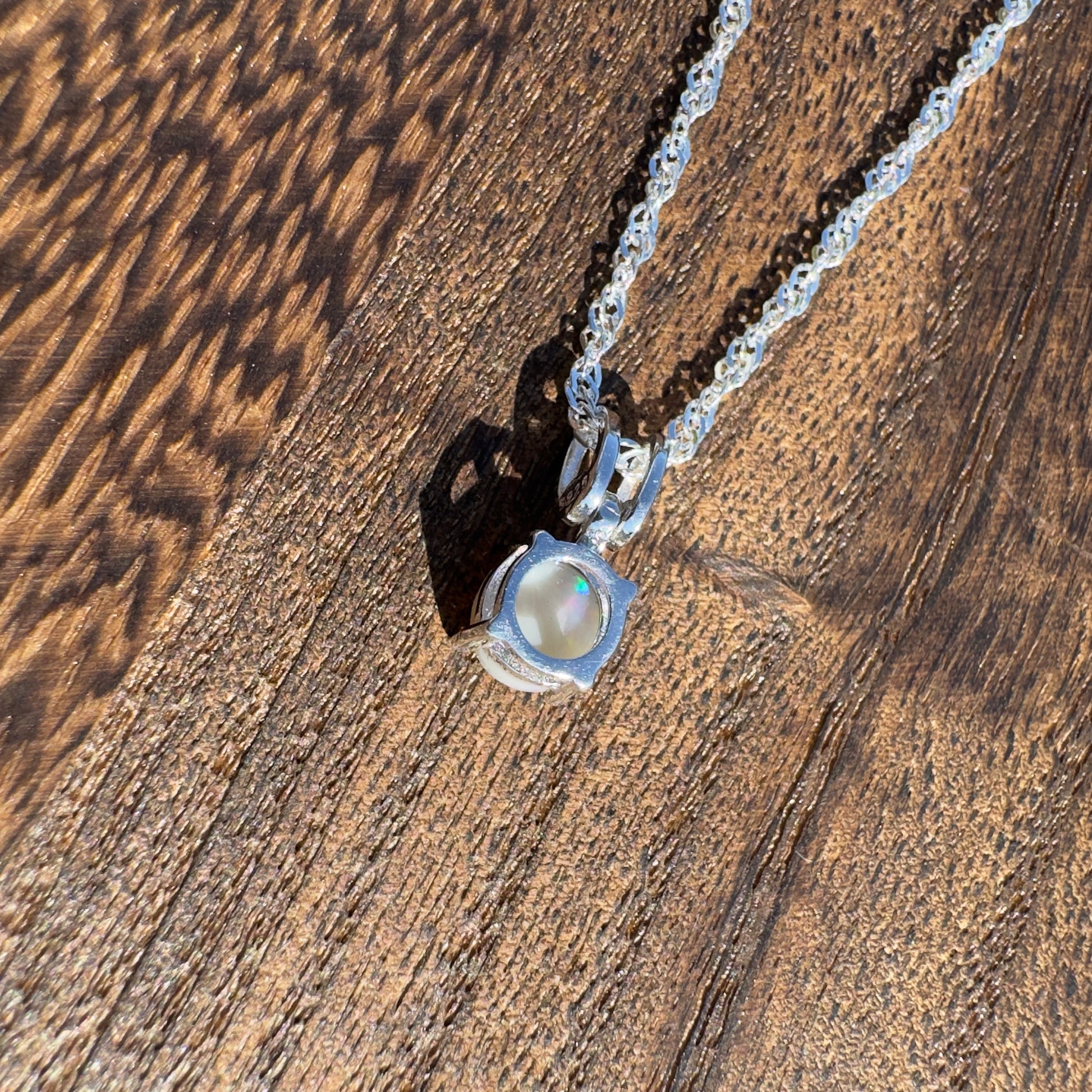 'Dreamtime Spirit' ~ Handcrafted 0.8ct Solid Lightning Ridge Opal Sterling Silver Pendant Necklace - Iona Opal Australia