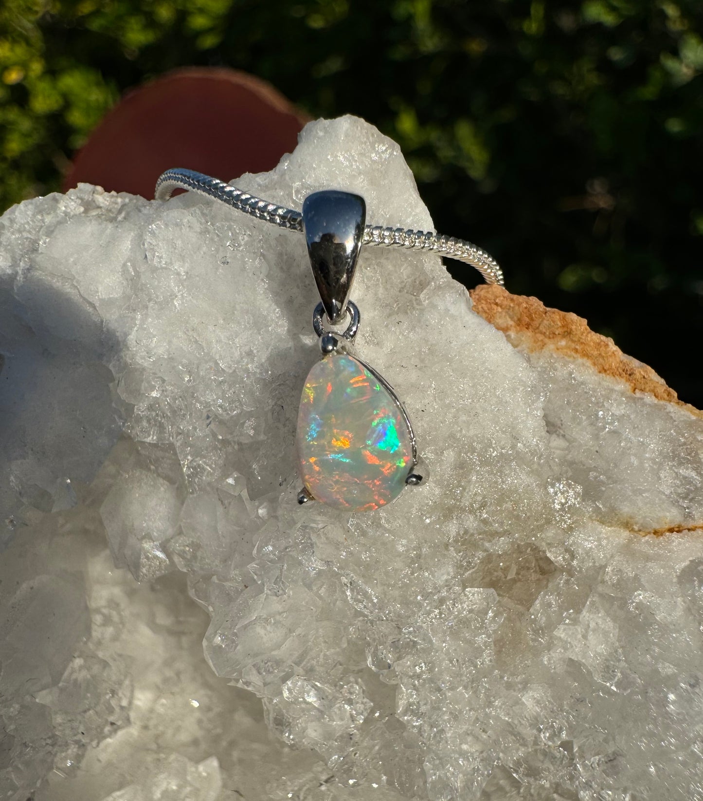 'Desert Radiance' ~ Handcrafted 1.5ct Solid Lightning Ridge Opal Sterling Silver Pendant Necklace - Iona Opal Australia