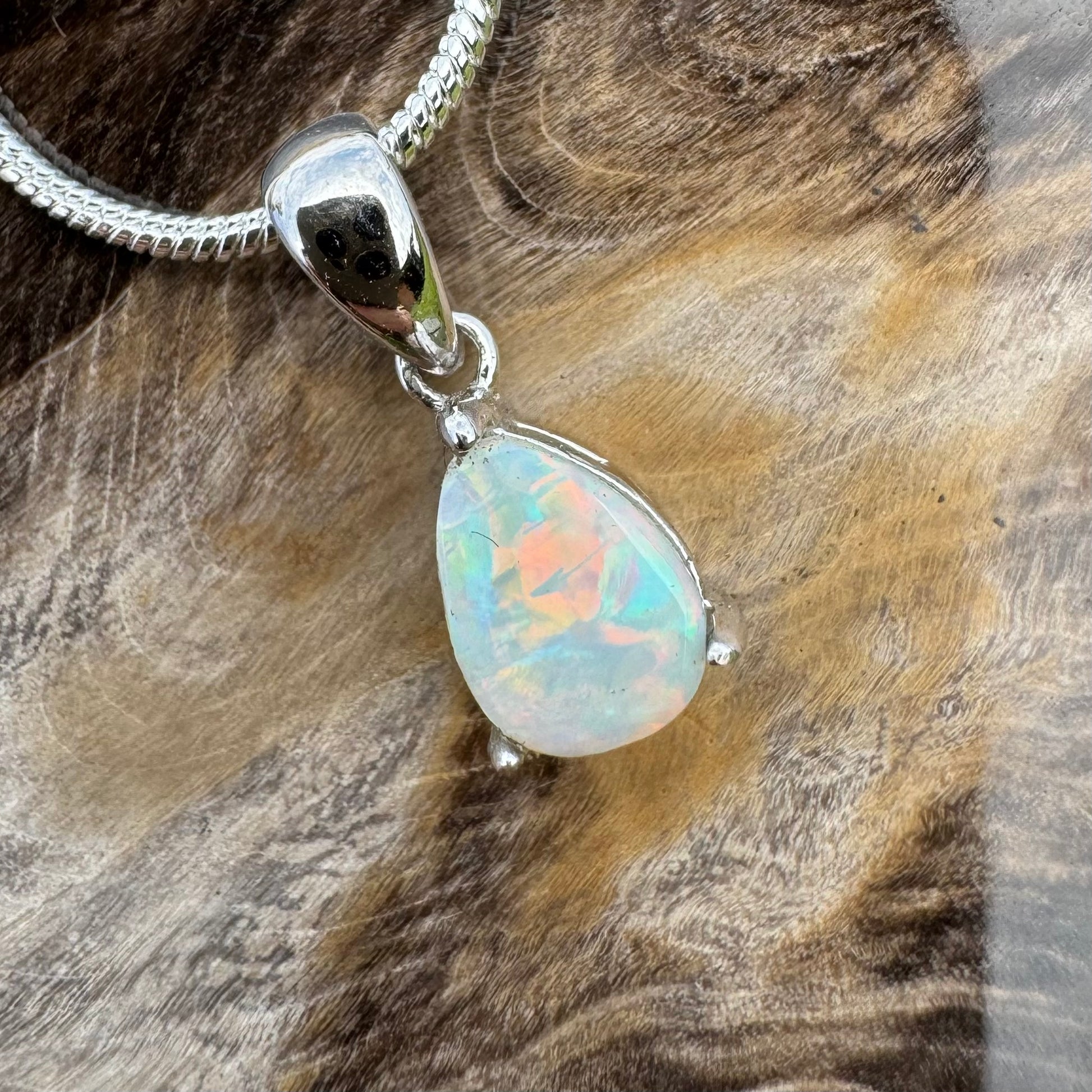 'Desert Radiance' ~ Handcrafted 1.5ct Solid Lightning Ridge Opal Sterling Silver Pendant Necklace - Iona Opal Australia