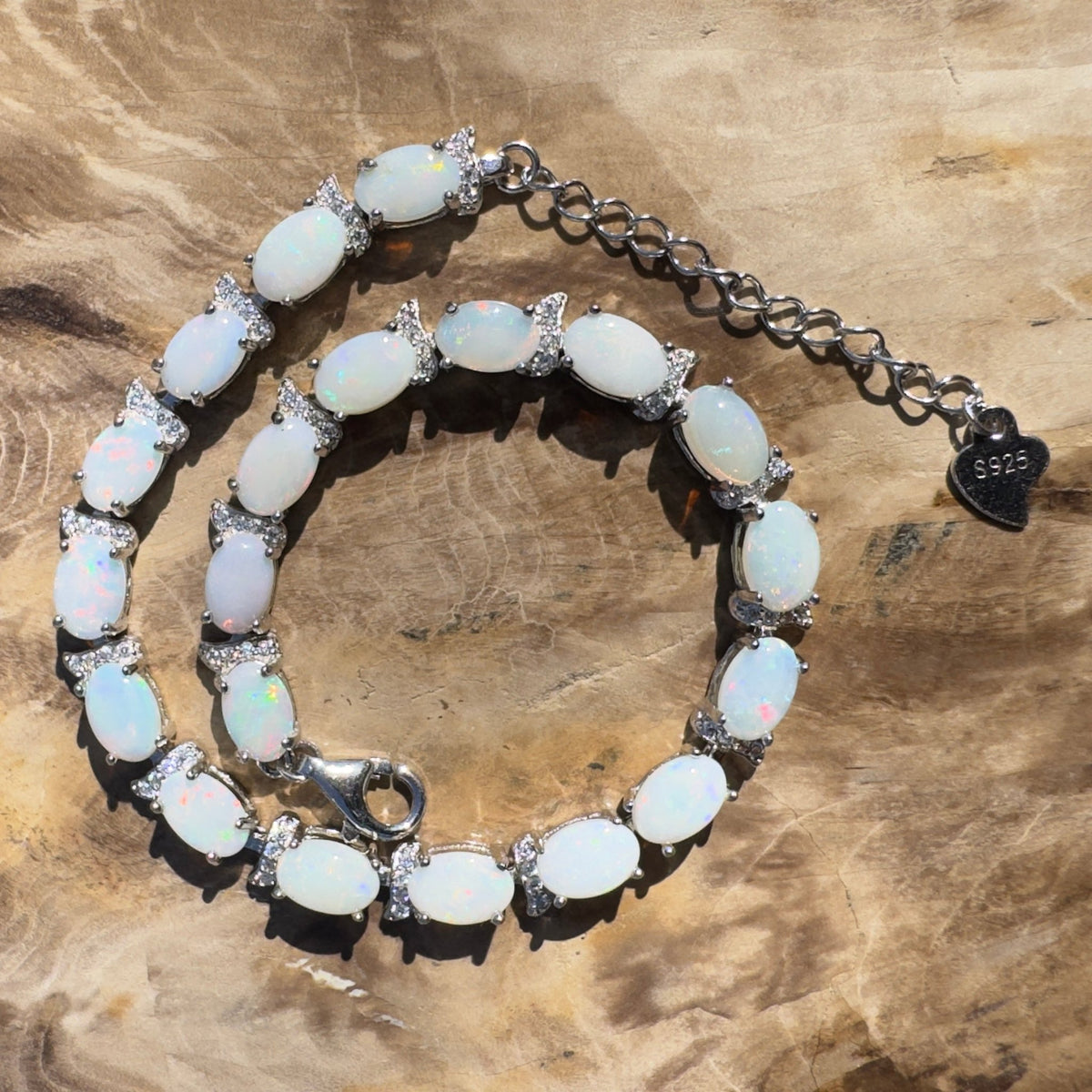 6ct Coober Pedy Opal Bracelet ~ 'Cloudy Bay Colours' | 925 Sterling Silver | Solid Australian Opal