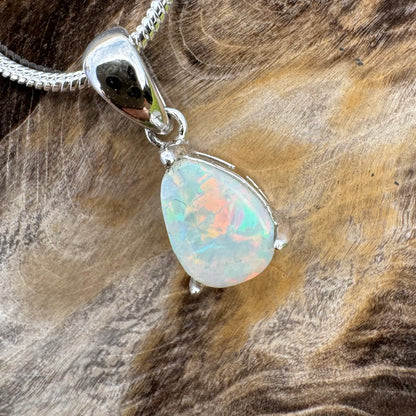 'Desert Radiance' ~ Handcrafted 1.5ct Solid Lightning Ridge Opal Sterling Silver Pendant Necklace - Iona Opal Australia