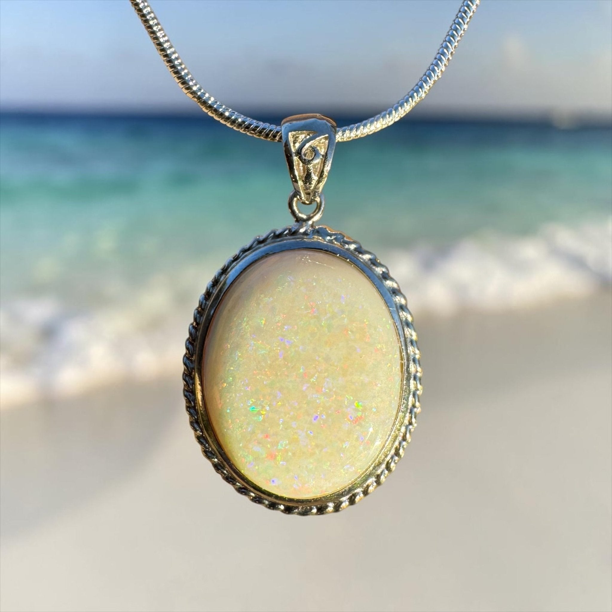7.2ct Coober Pedy Opal Pendant Necklace ~ 'William Creek Twilight' | 925 Sterling Silver | Solid Australian Opal