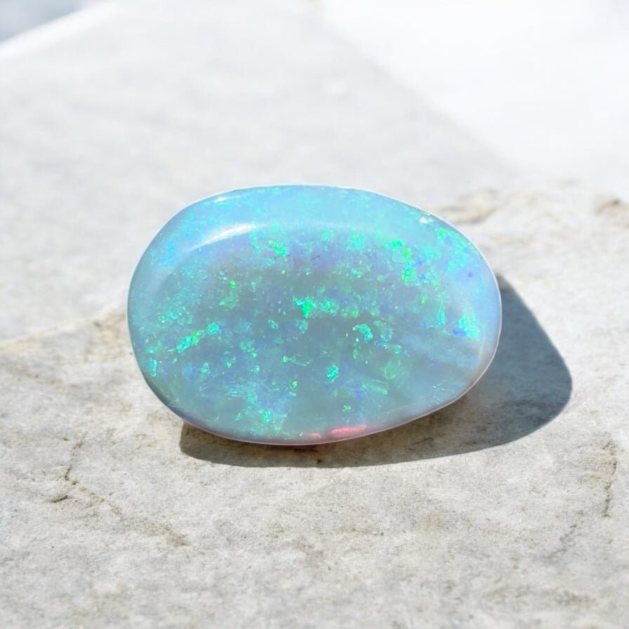 7.4ct Hand - cut Solid Australian Lightning Ridge Semi Black Opal