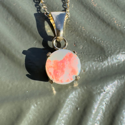 'Red Sky at Night' ~ Handcrafted 9ct Solid Gold 1ct Lightning Ridge Opal Pendant