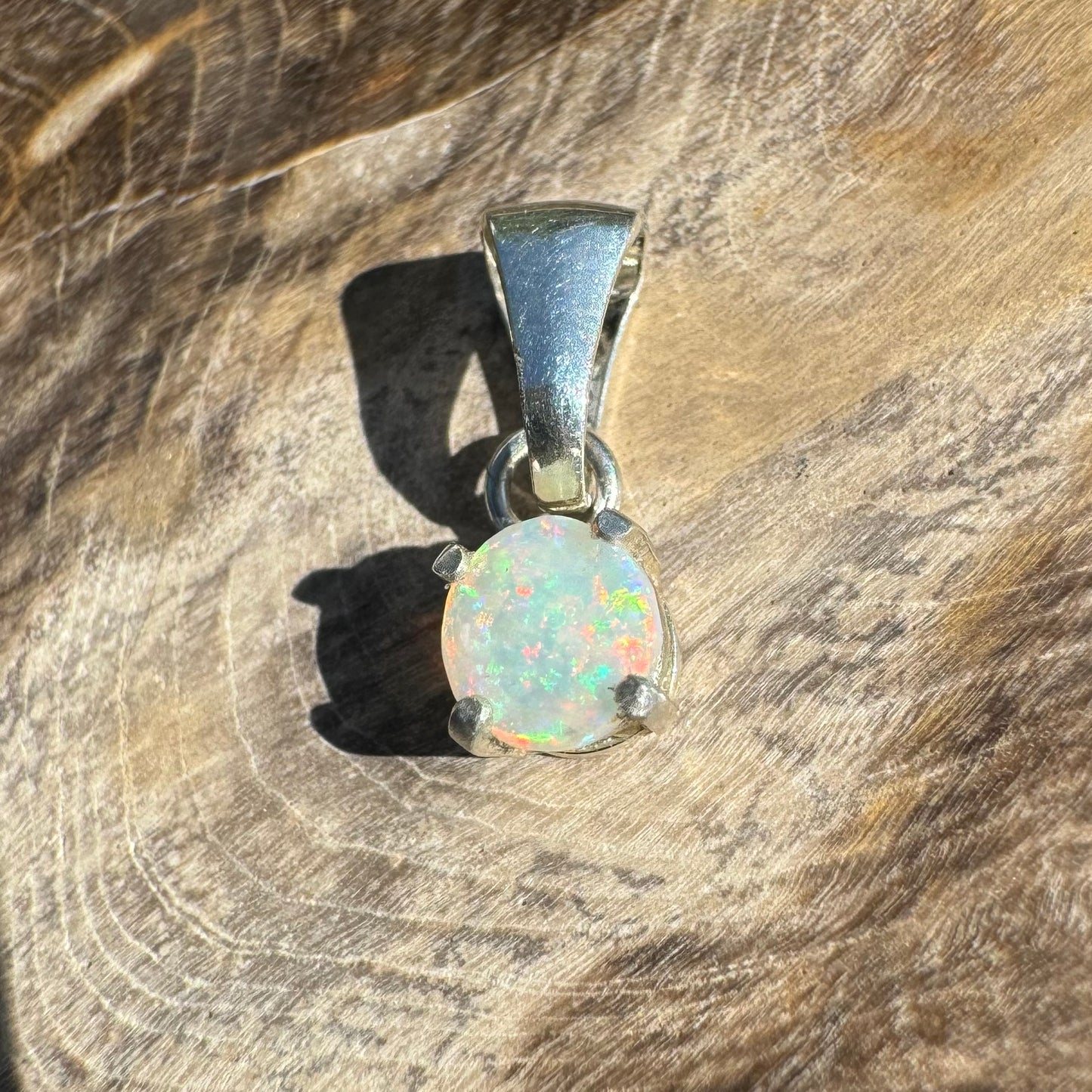 0.2ct Solid Lightning Ridge Opal Sterling Silver Pendant