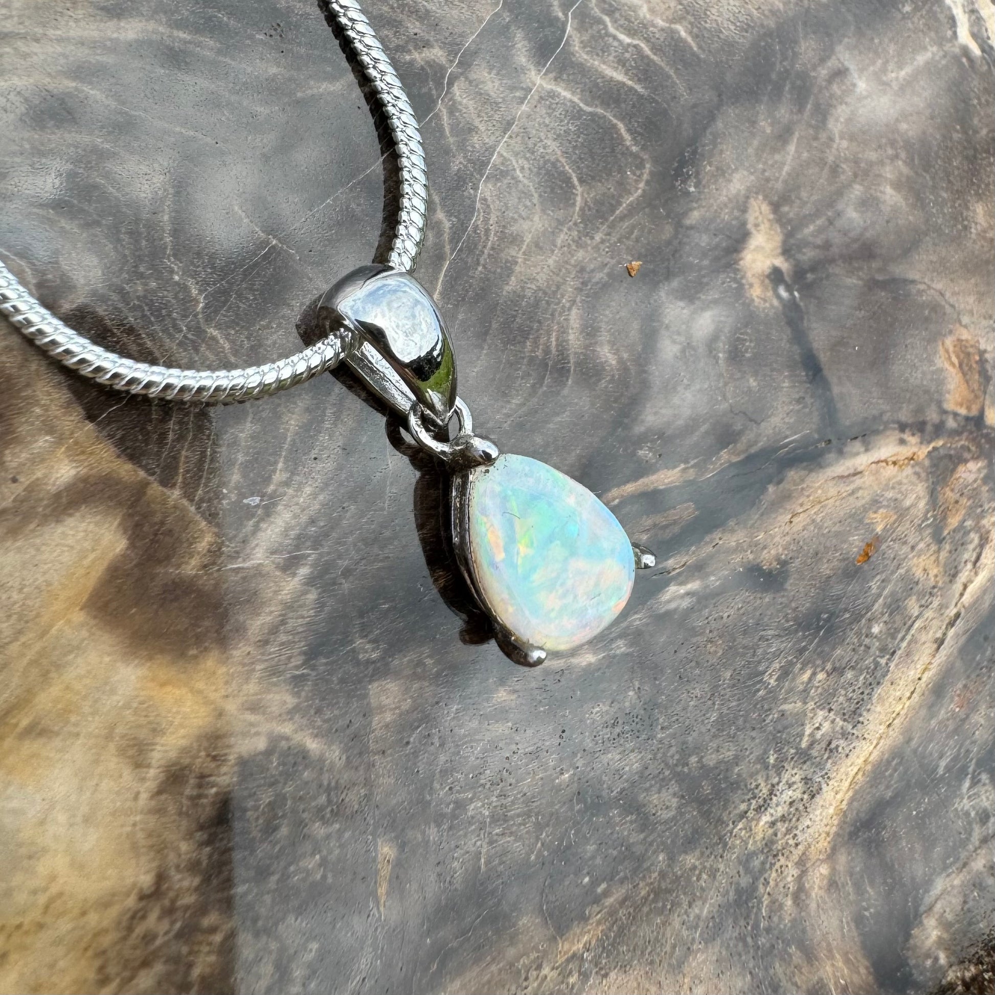 'Desert Radiance' ~ Handcrafted 1.5ct Solid Lightning Ridge Opal Sterling Silver Pendant Necklace - Iona Opal Australia