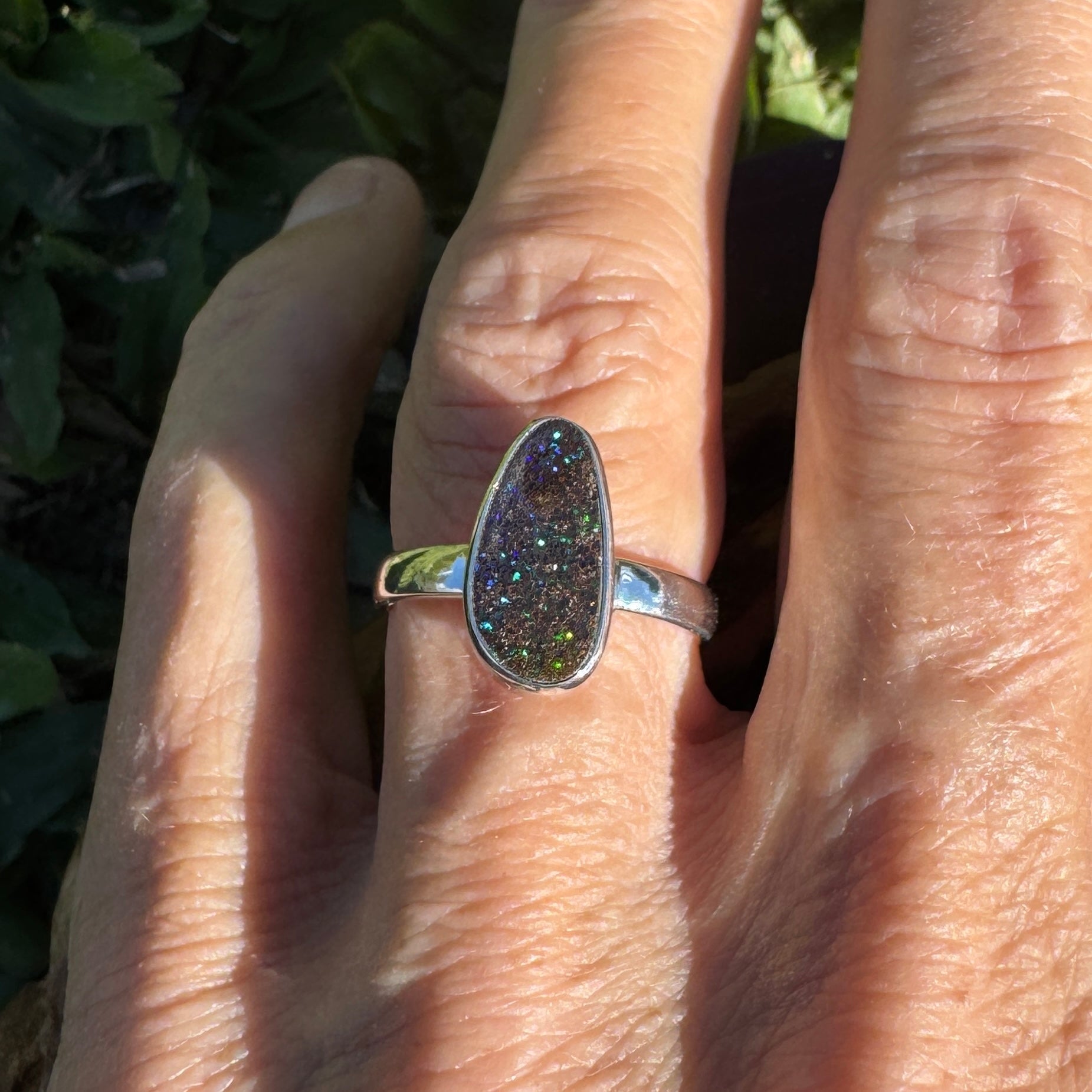 7ct Queensland Boulder Opal Ring ~ 'Flinders Spectrum' | 925 Sterling Silver | Solid Australian Opal