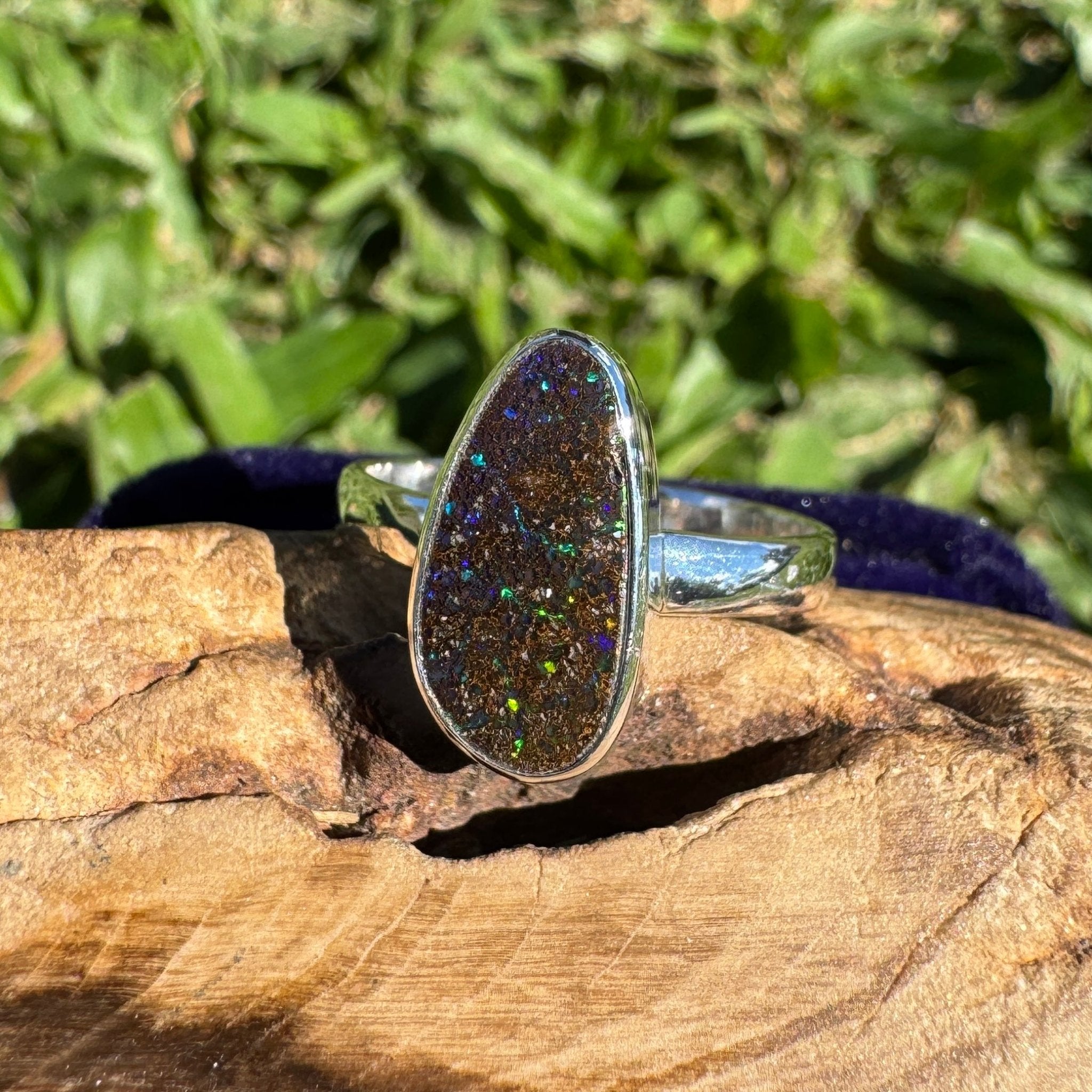 7ct Queensland Boulder Opal Ring ~ 'Flinders Spectrum' | 925 Sterling Silver | Solid Australian Opal