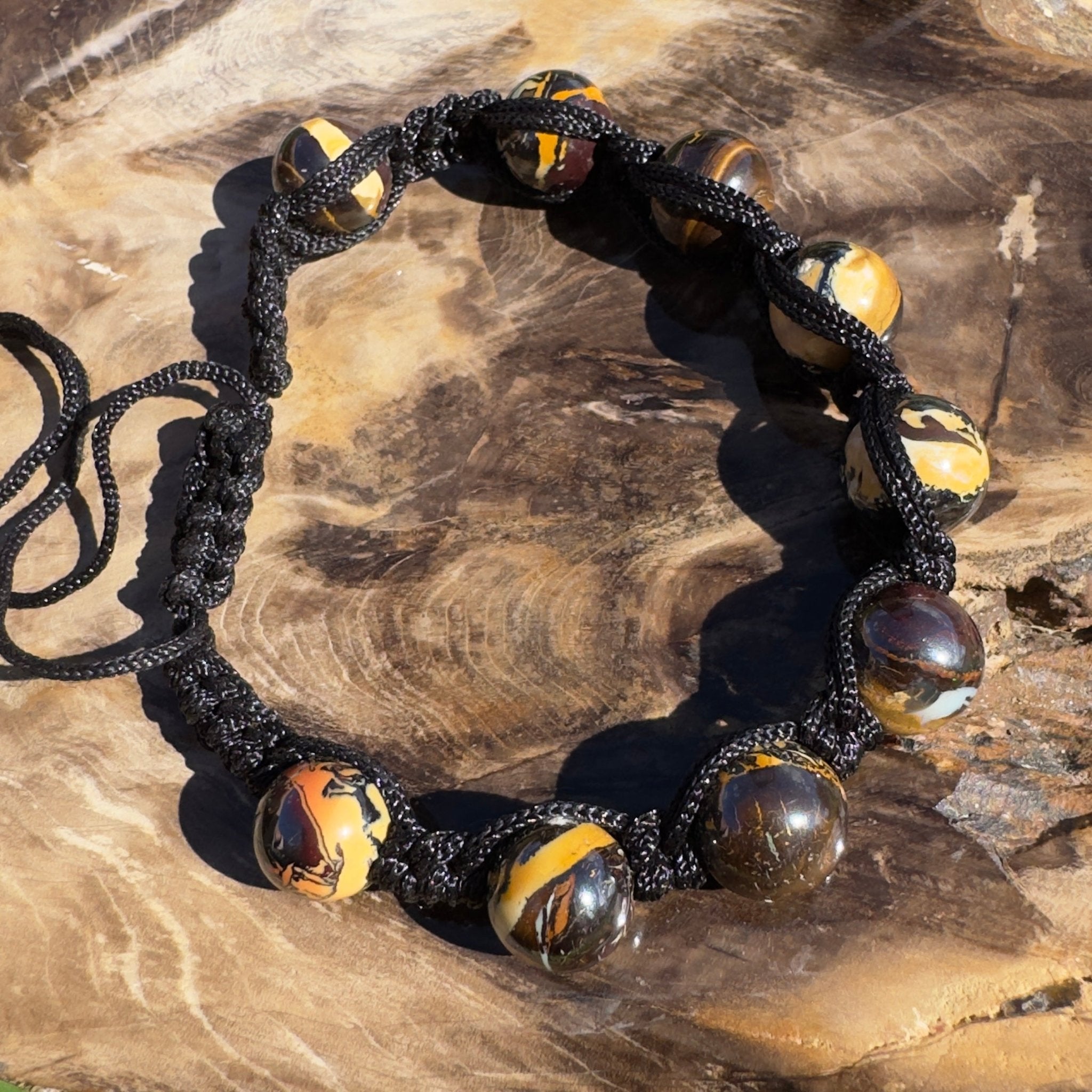 80ct Queensland Boulder Opal Bracelet ~ 'Channel Country Cord' | Paracord | Solid Australian Opal