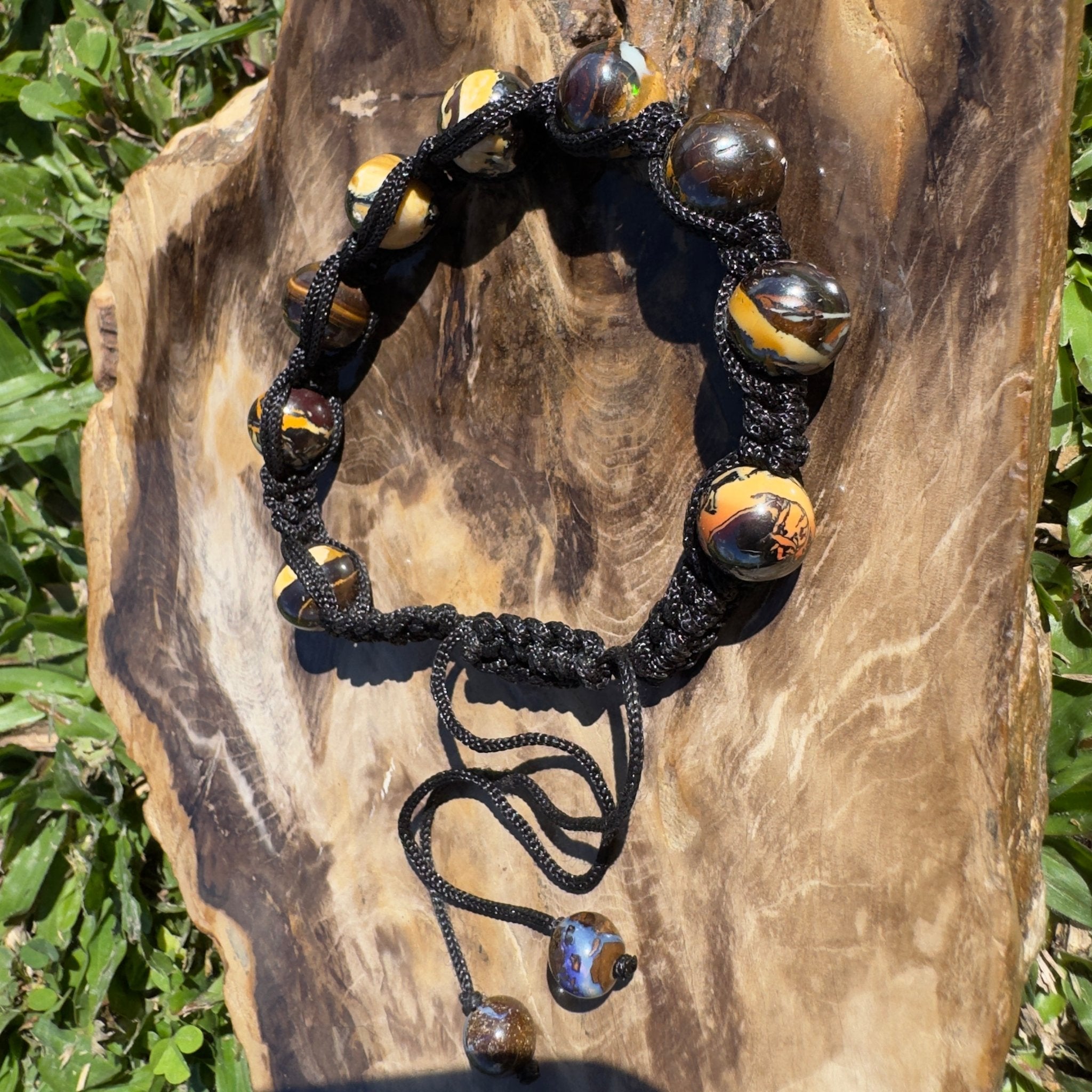 80ct Queensland Boulder Opal Bracelet ~ 'Channel Country Cord' | Paracord | Solid Australian Opal