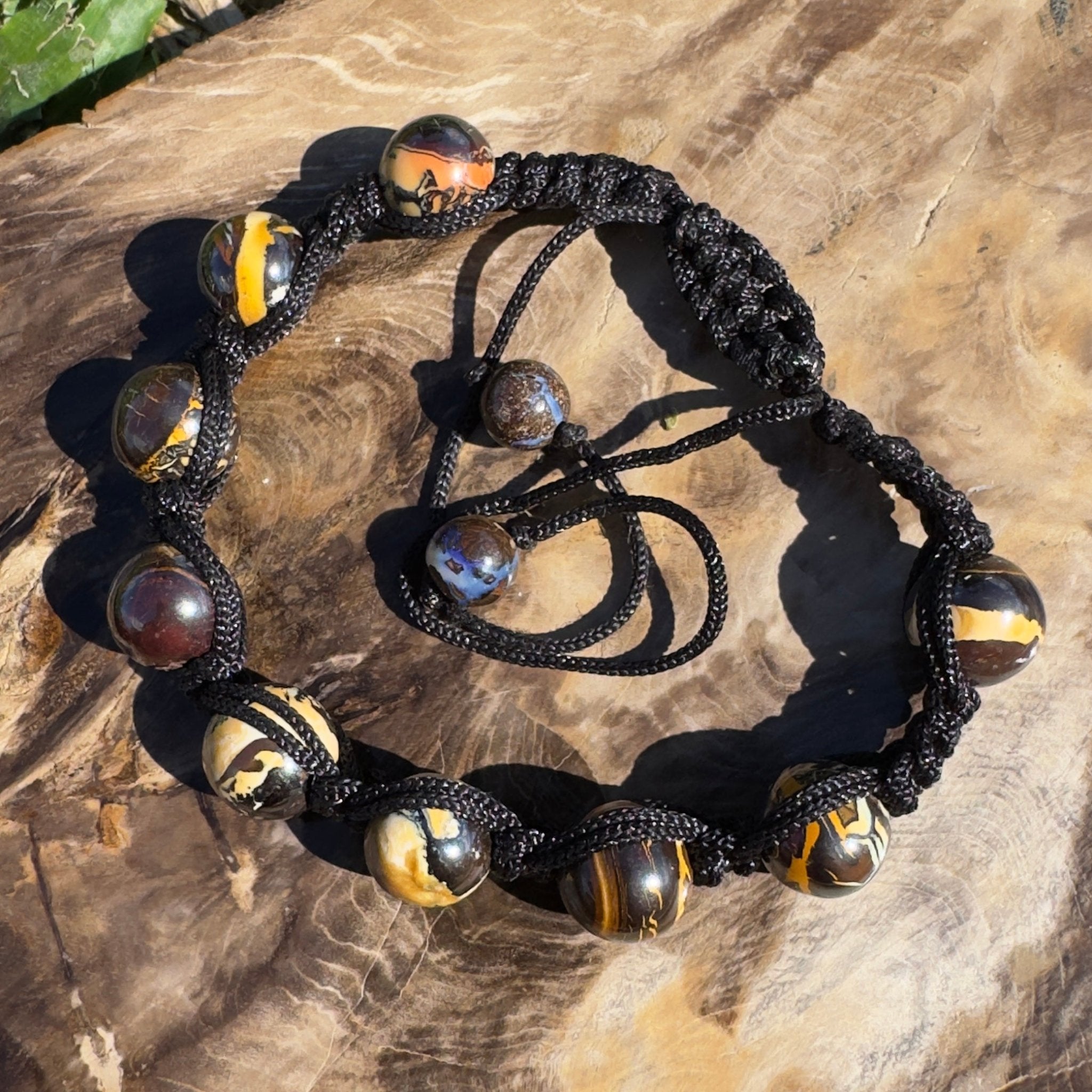 80ct Queensland Boulder Opal Bracelet ~ 'Channel Country Cord' | Paracord | Solid Australian Opal