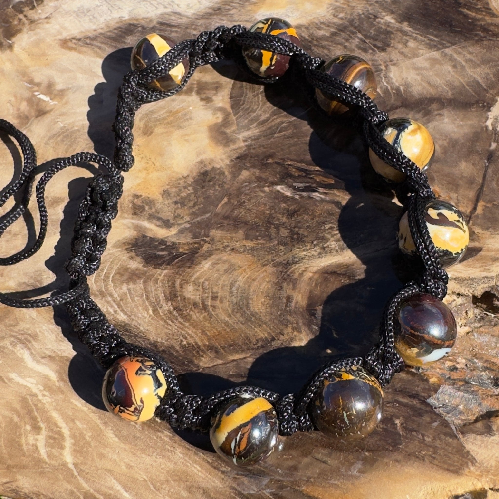 80ct Queensland Boulder Opal Bracelet ~ 'Channel Country Cord' | Paracord | Solid Australian Opal