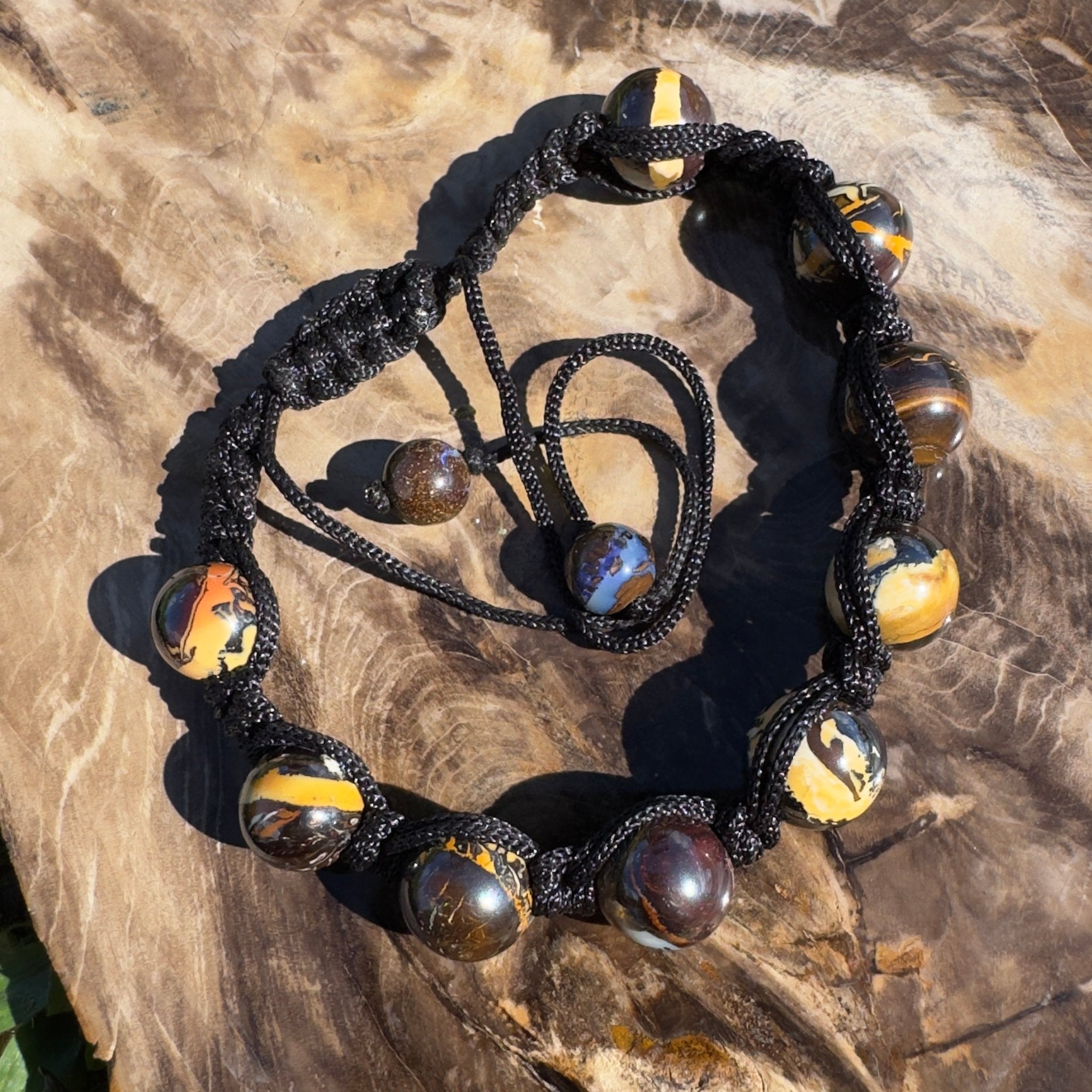 80ct Queensland Boulder Opal Bracelet ~ 'Channel Country Cord' | Paracord | Solid Australian Opal