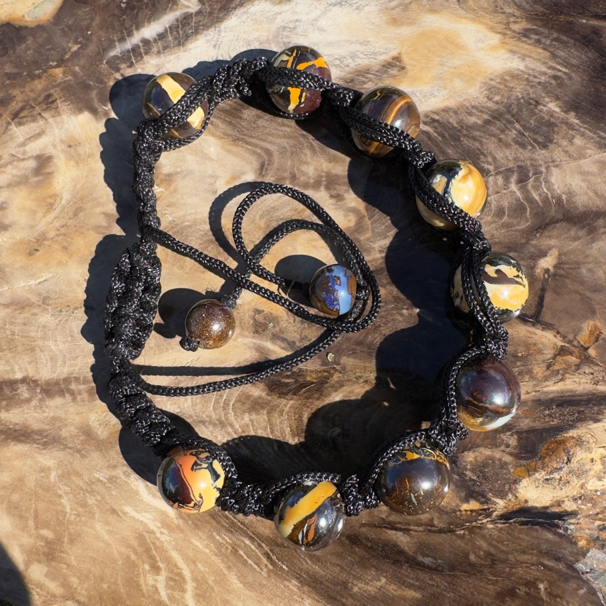 80ct Queensland Boulder Opal Bracelet ~ 'Channel Country Cord' | Paracord | Solid Australian Opal