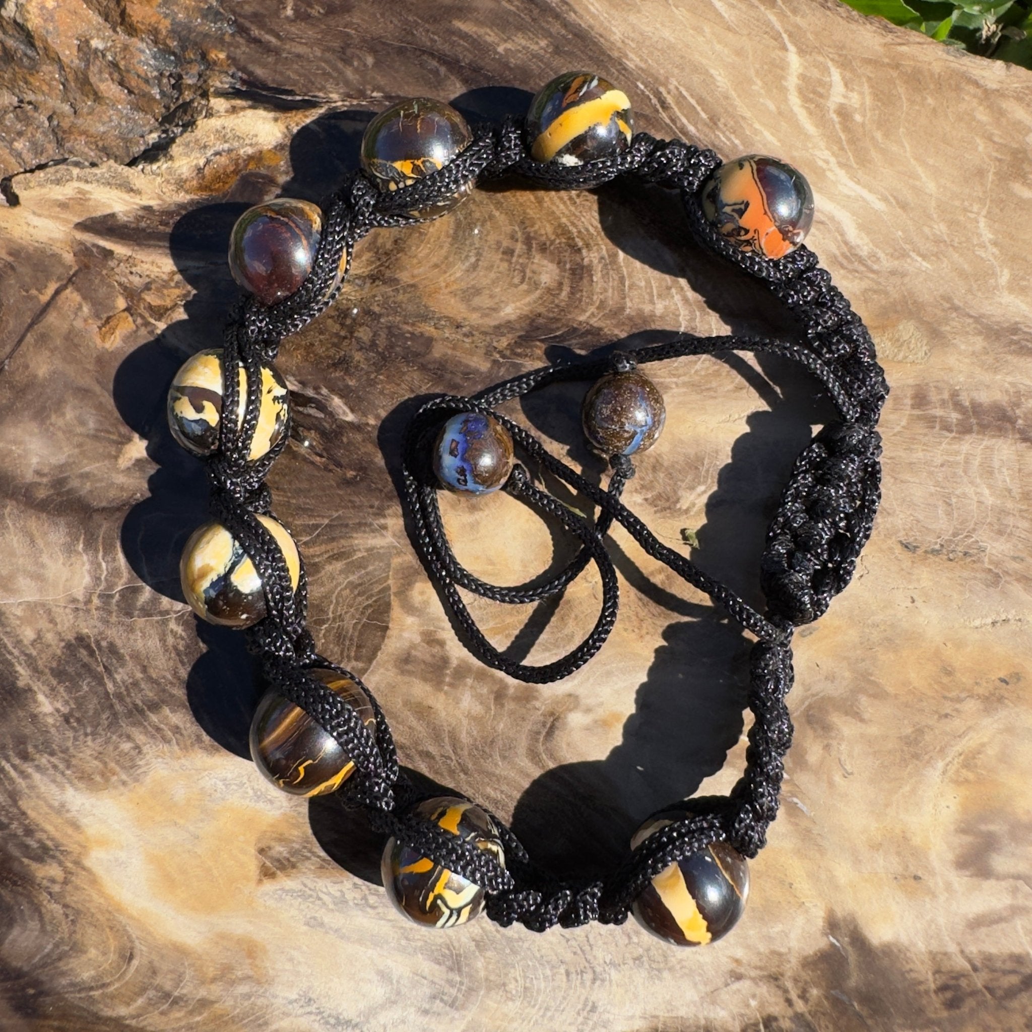 80ct Queensland Boulder Opal Bracelet ~ 'Channel Country Cord' | Paracord | Solid Australian Opal