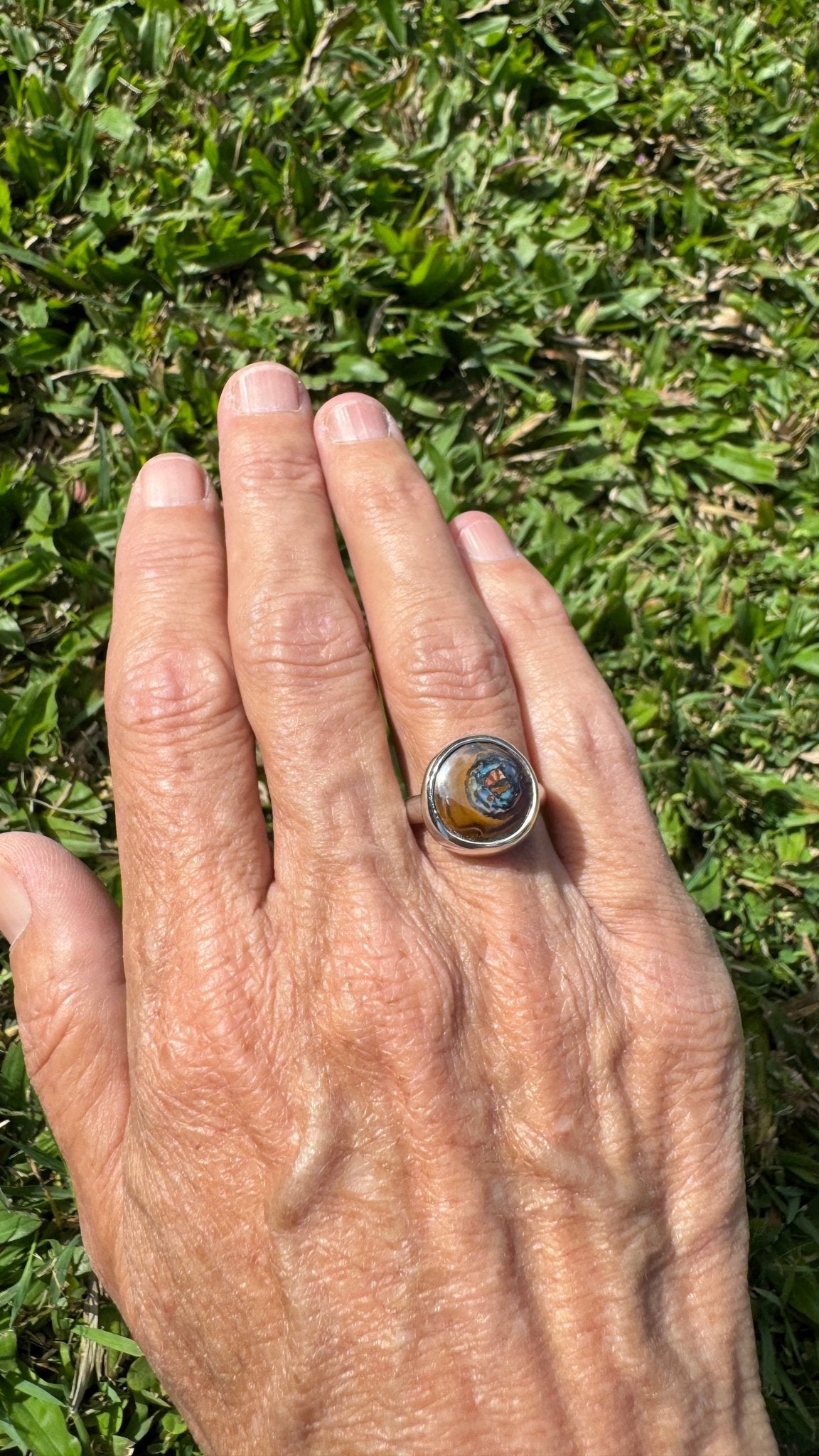 8.2ct Solid Queensland Boulder Opal Ring 'Daintree After Rain' | 925 Sterling Silver | Solid Australian Opal