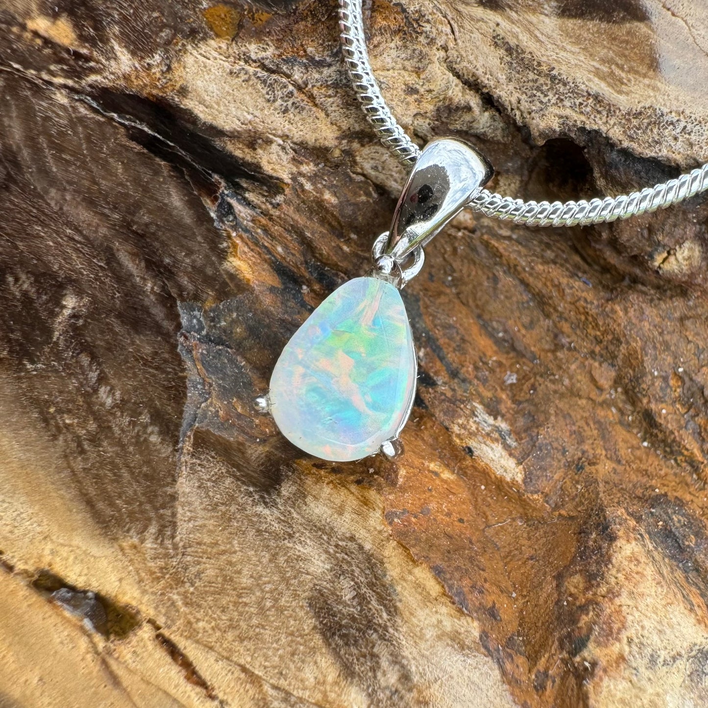 'Desert Radiance' ~ Handcrafted 1.5ct Solid Lightning Ridge Opal Sterling Silver Pendant Necklace - Iona Opal Australia