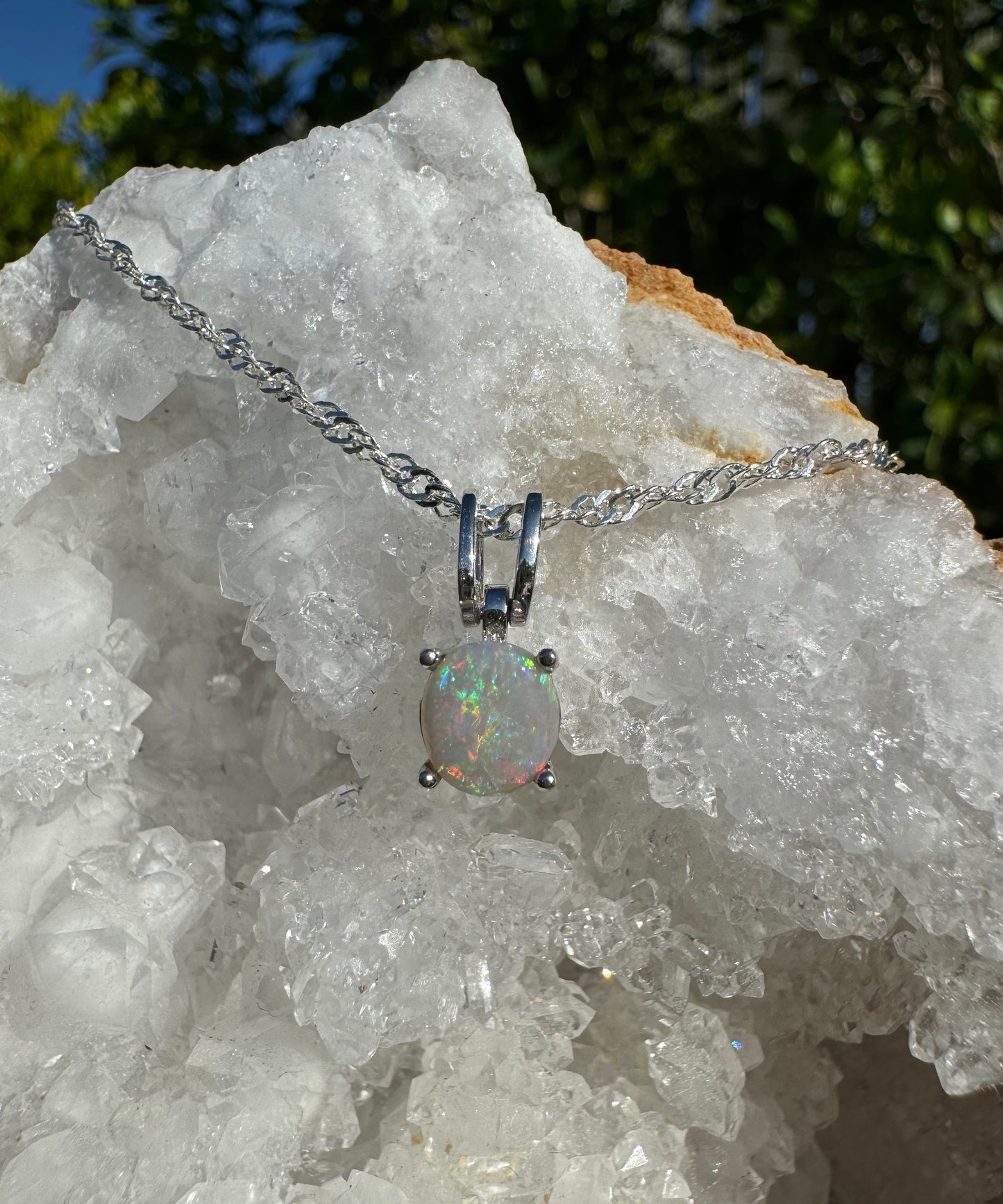 'Dreamtime Spirit' ~ Handcrafted 0.8ct Solid Lightning Ridge Opal Sterling Silver Pendant Necklace - Iona Opal Australia