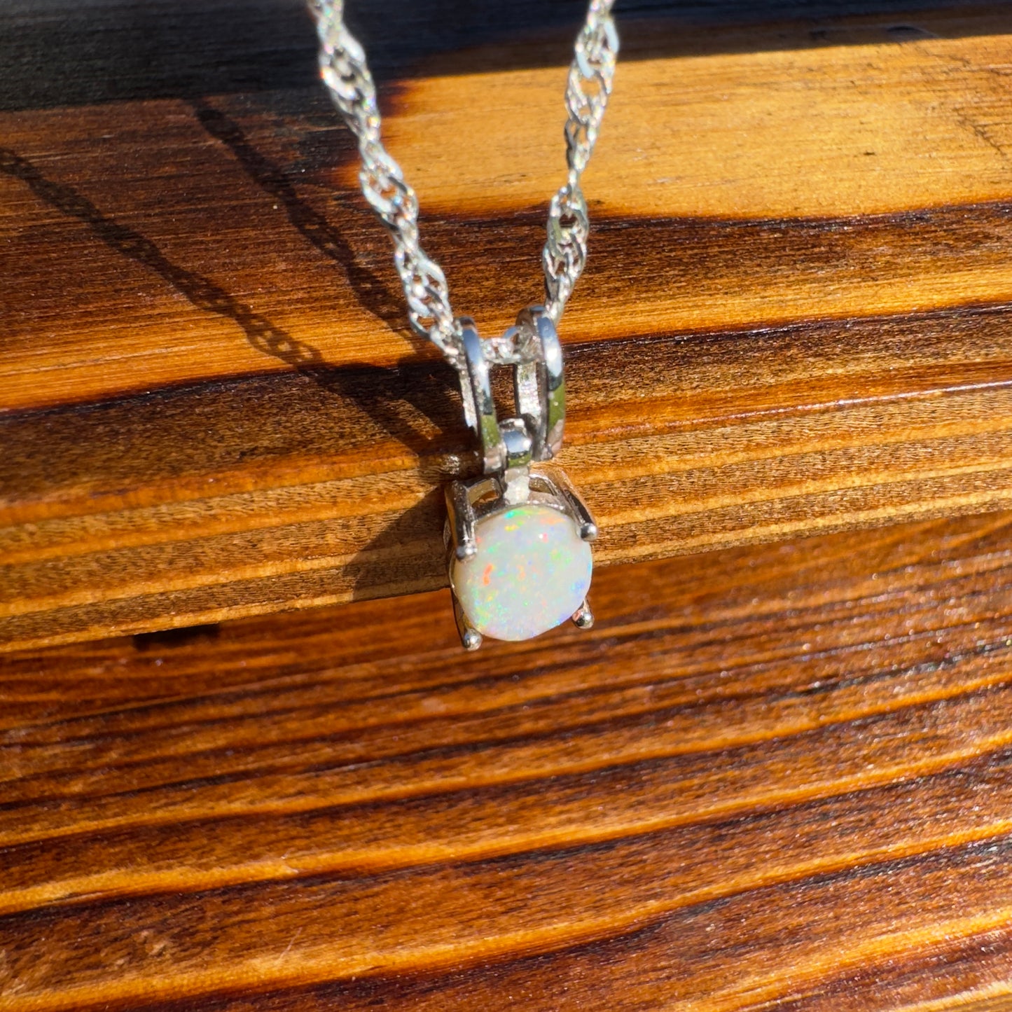 'Dreamtime Spirit' ~ Handcrafted 0.8ct Solid Lightning Ridge Opal Sterling Silver Pendant Necklace - Iona Opal Australia