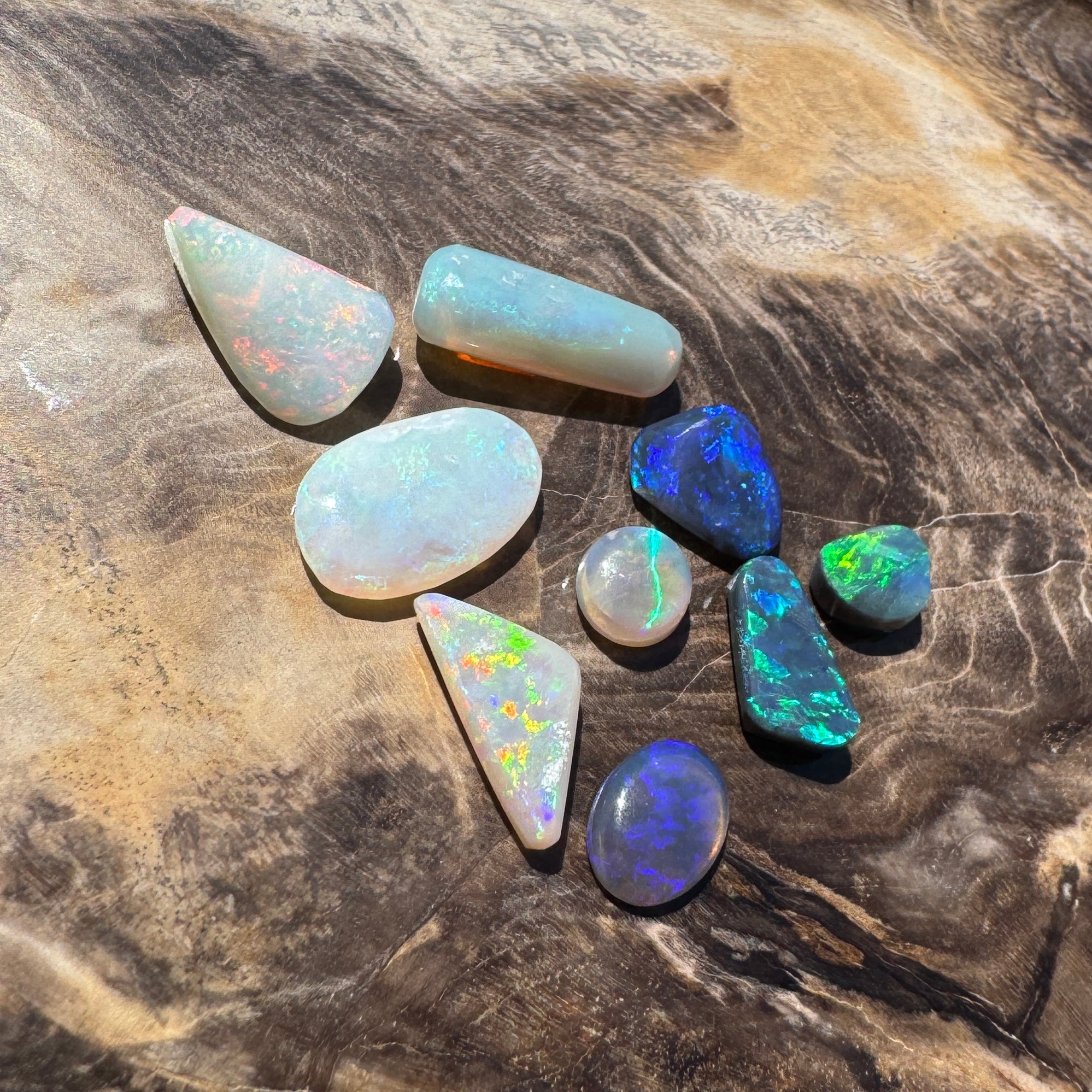 8.6CT Hand - cut Solid Australian Lightning Ridge Opal Parcel (Neon Fire Parcel)
