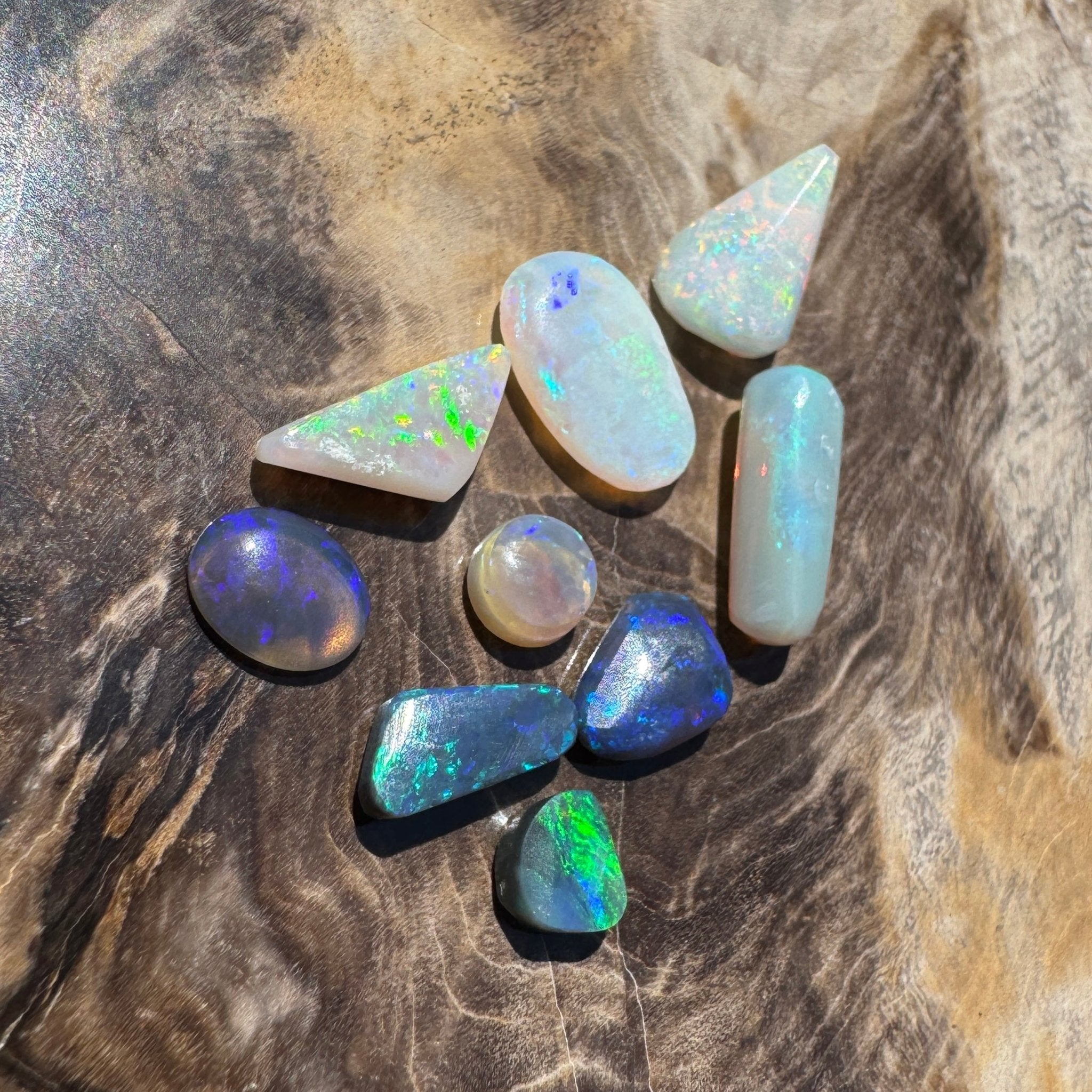 8.6CT Hand - cut Solid Australian Lightning Ridge Opal Parcel (Neon Fire Parcel)