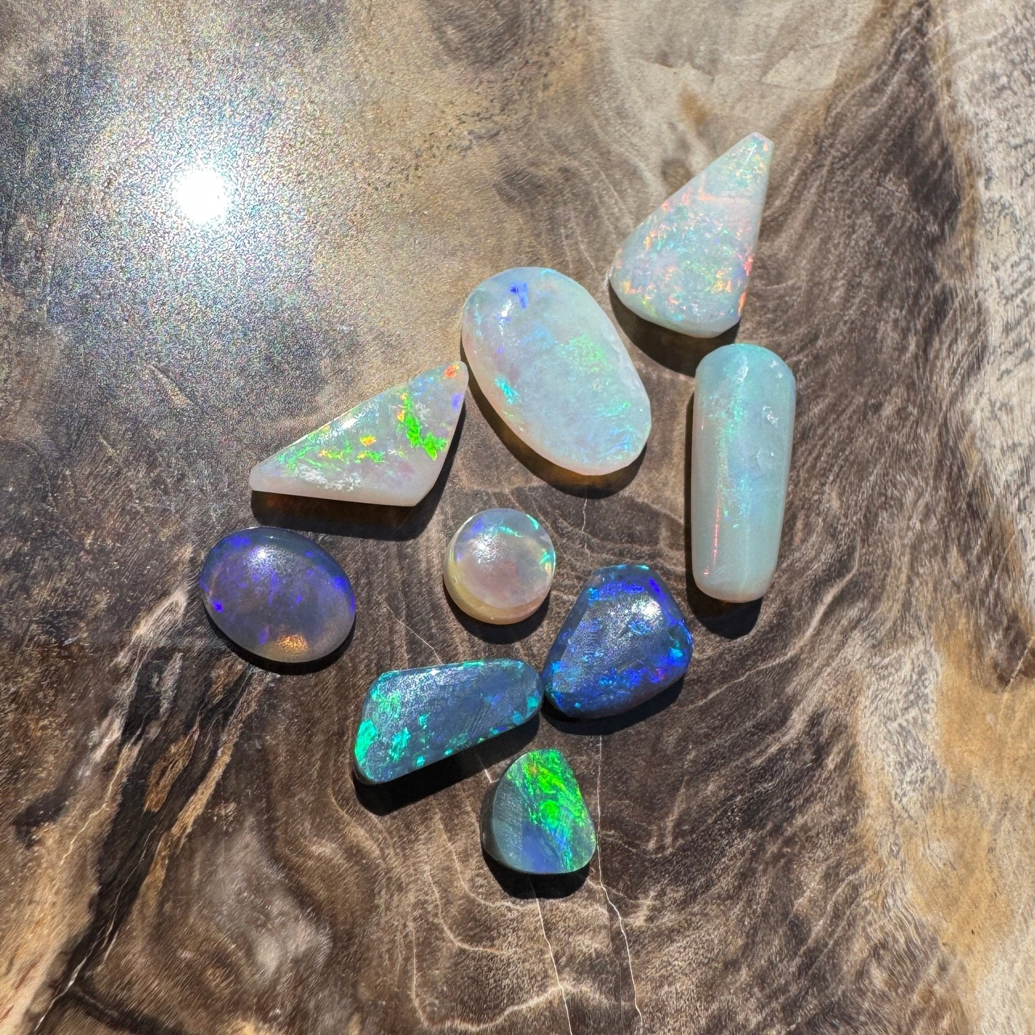 8.6CT Hand - cut Solid Australian Lightning Ridge Opal Parcel (Neon Fire Parcel)