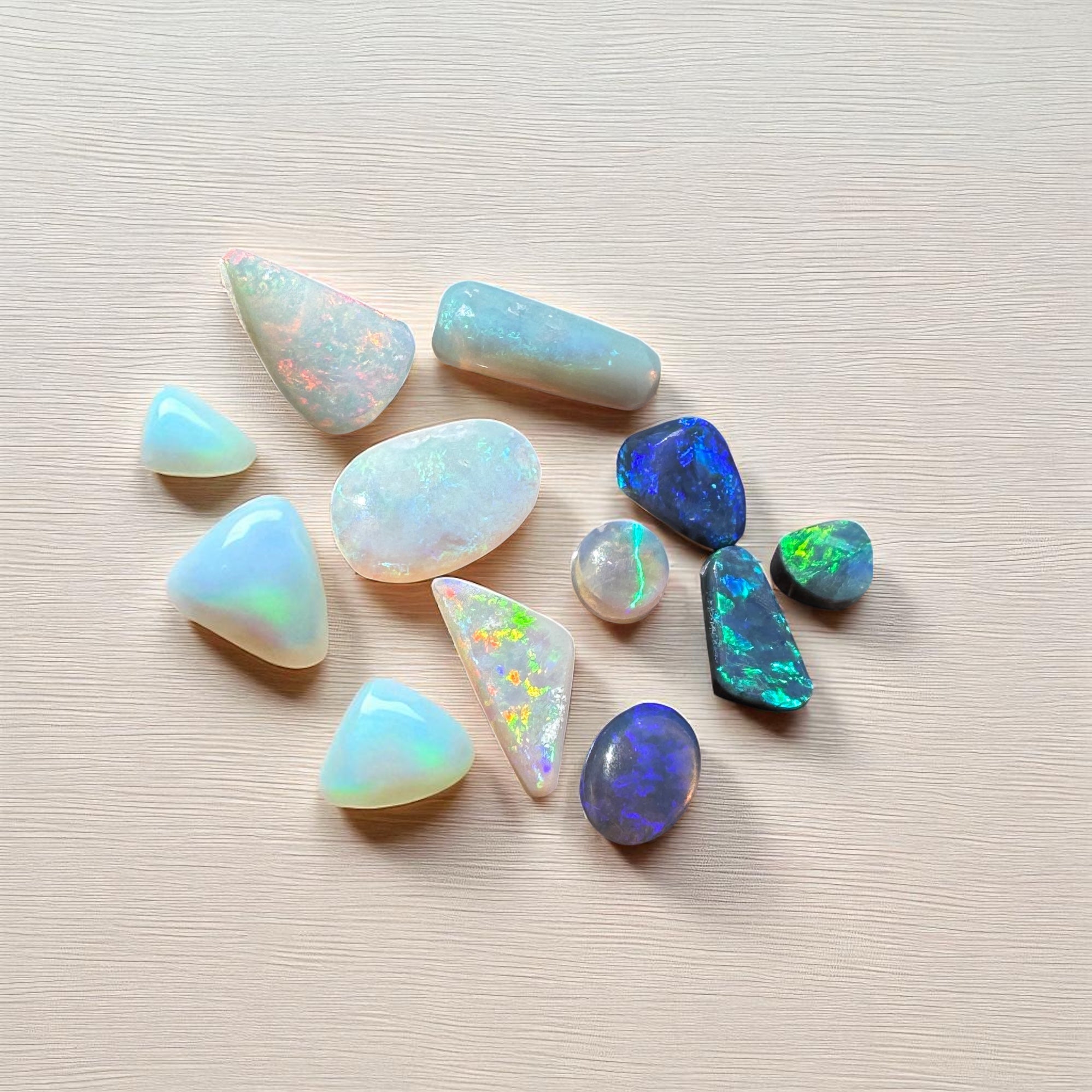 8.6CT Hand - cut Solid Australian Lightning Ridge Opal Parcel (Neon Fire Parcel)