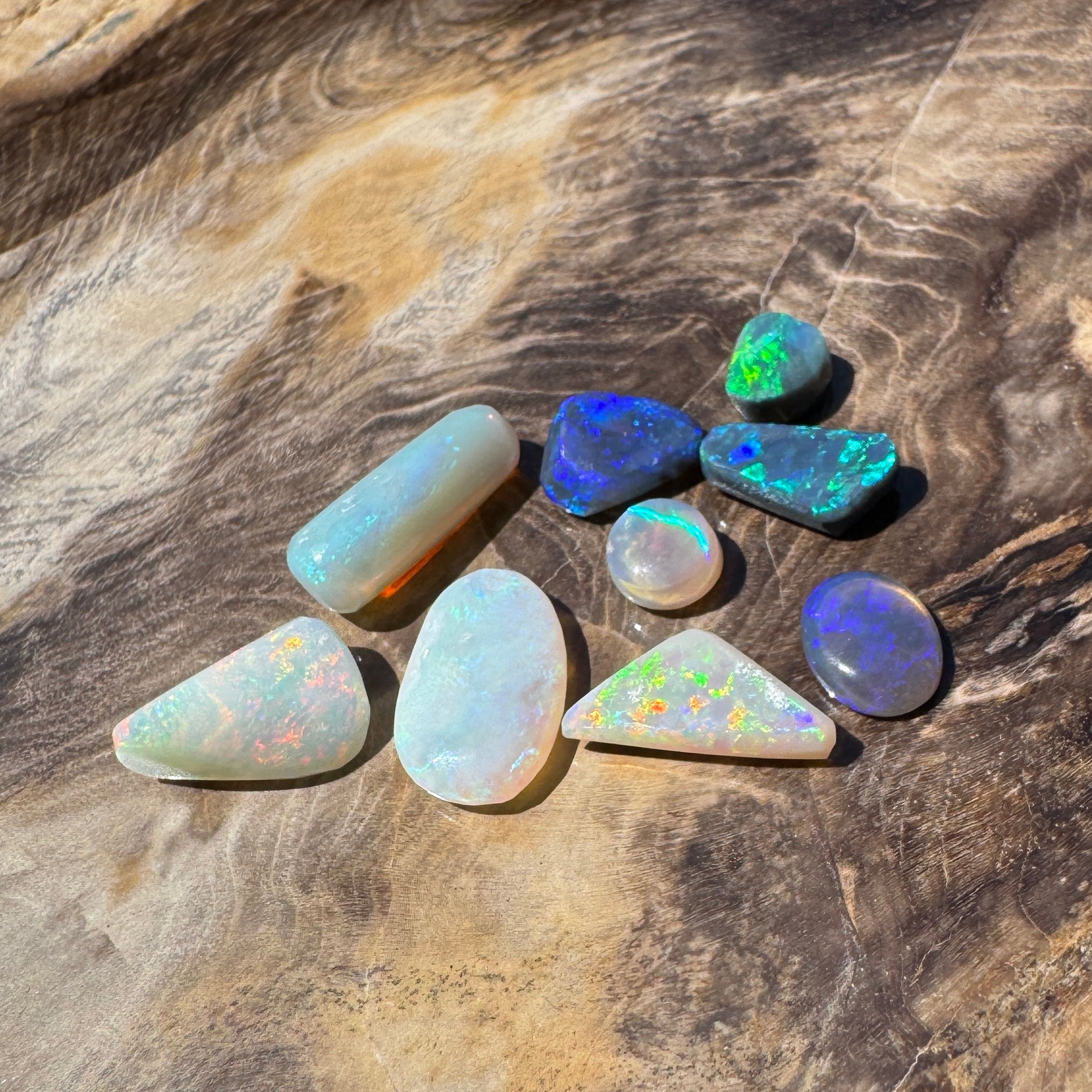 8.6CT Hand - cut Solid Australian Lightning Ridge Opal Parcel (Neon Fire Parcel)