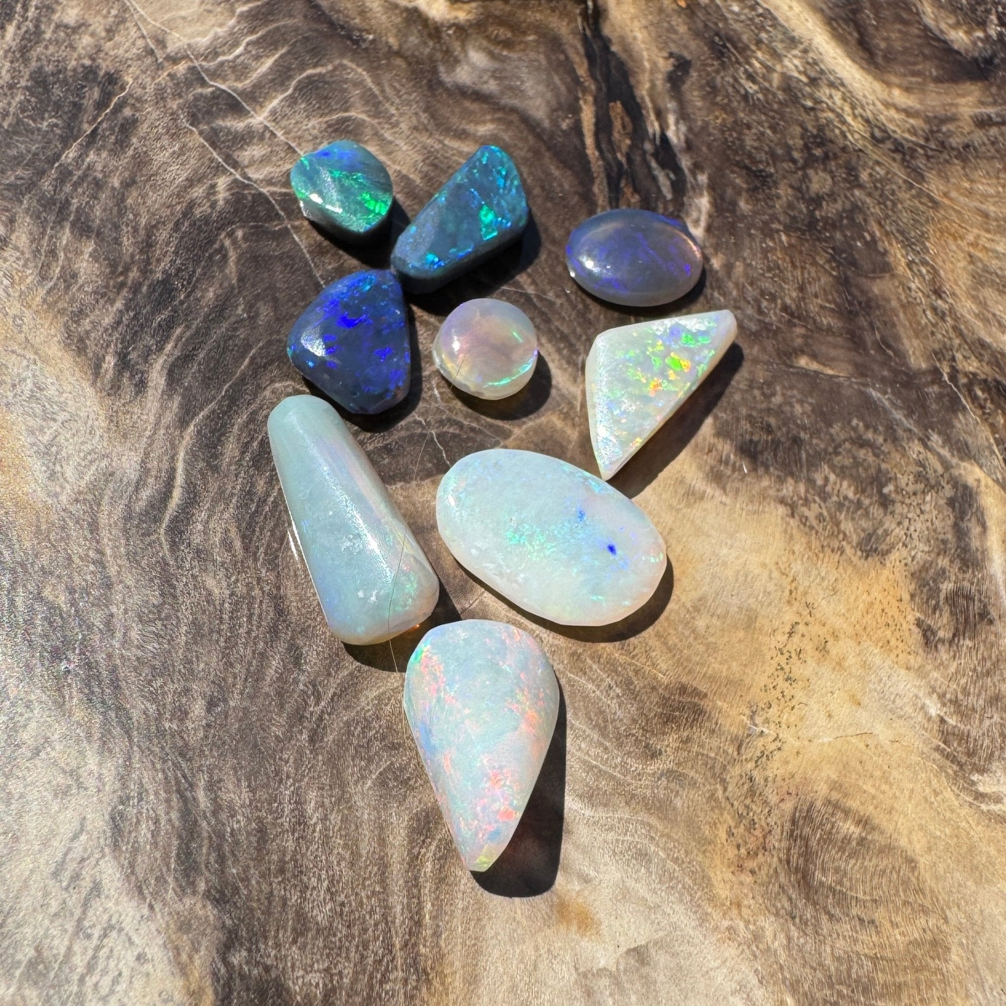 8.6CT Hand - cut Solid Australian Lightning Ridge Opal Parcel (Neon Fire Parcel)
