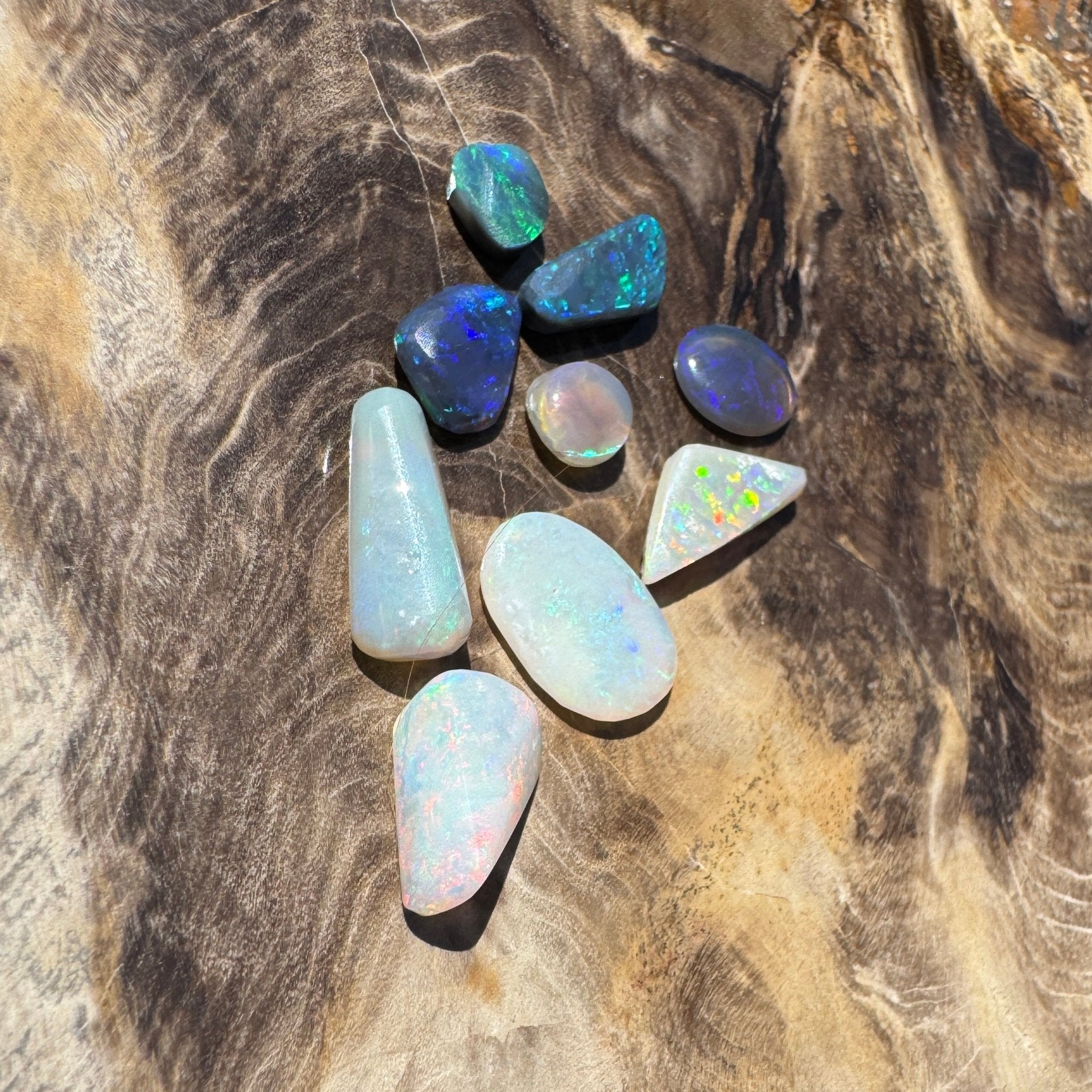 8.6CT Hand - cut Solid Australian Lightning Ridge Opal Parcel (Neon Fire Parcel)