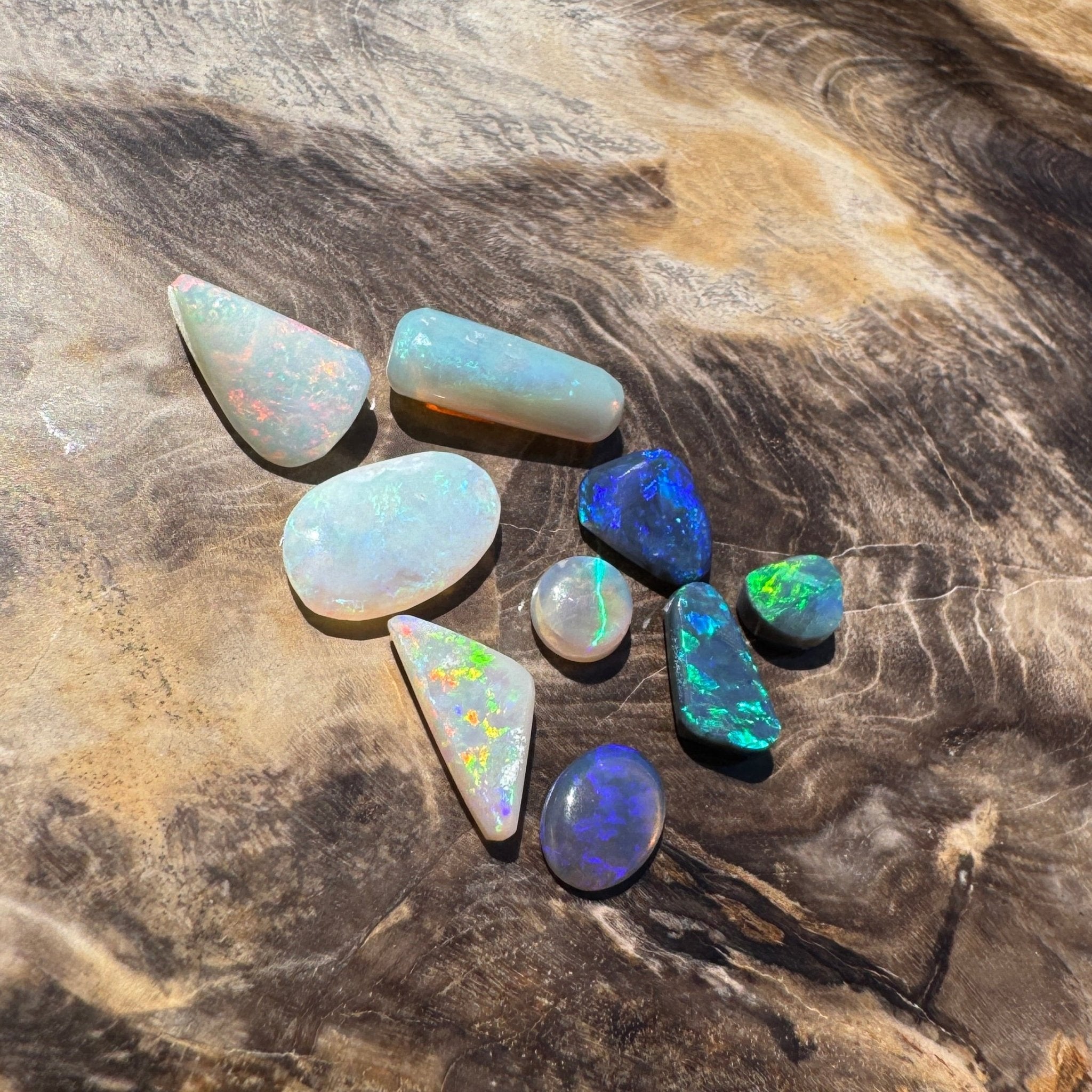8.6CT Hand - cut Solid Australian Lightning Ridge Opal Parcel (Neon Fire Parcel)