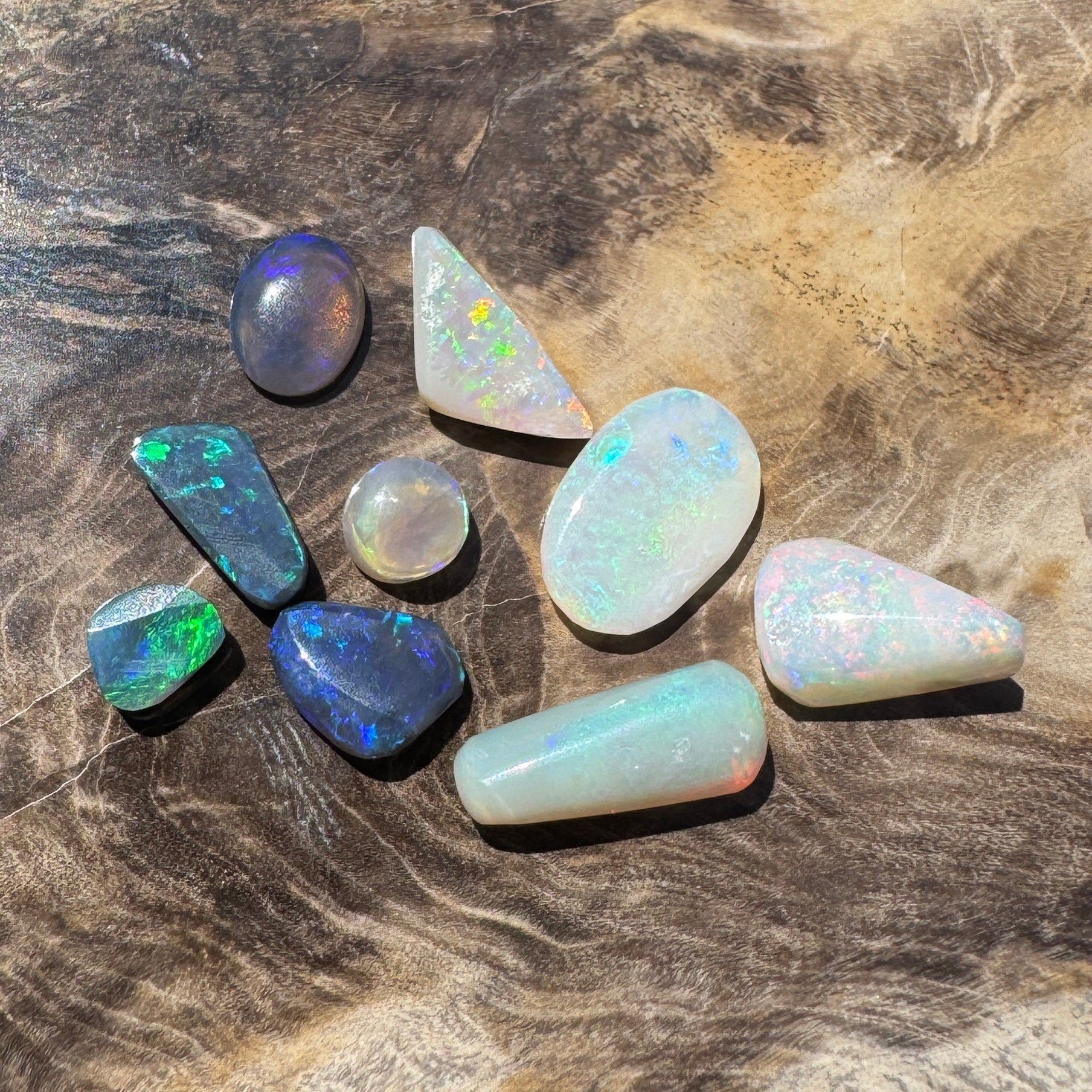 8.6CT Hand - cut Solid Australian Lightning Ridge Opal Parcel (Neon Fire Parcel)