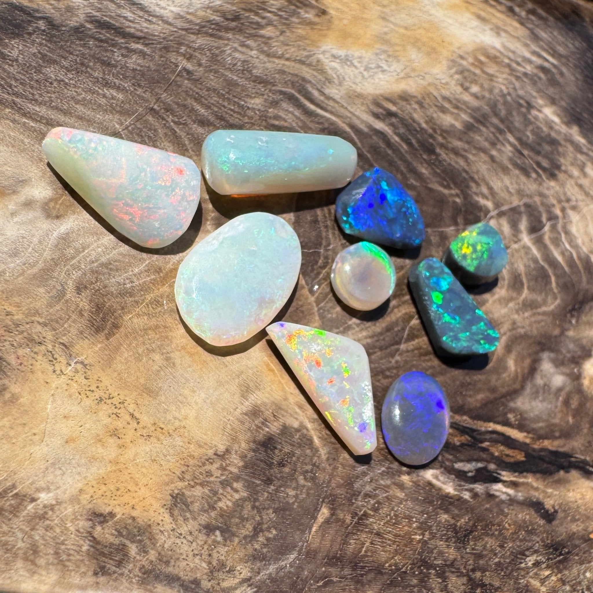 8.6CT Hand - cut Solid Australian Lightning Ridge Opal Parcel (Neon Fire Parcel)