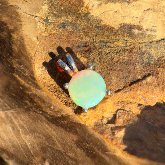 'Rainforest Mist' ~ Handcrafted 1.3ct Solid Coober Pedy Opal Sterling Silver Pendant - Iona Opal Australia