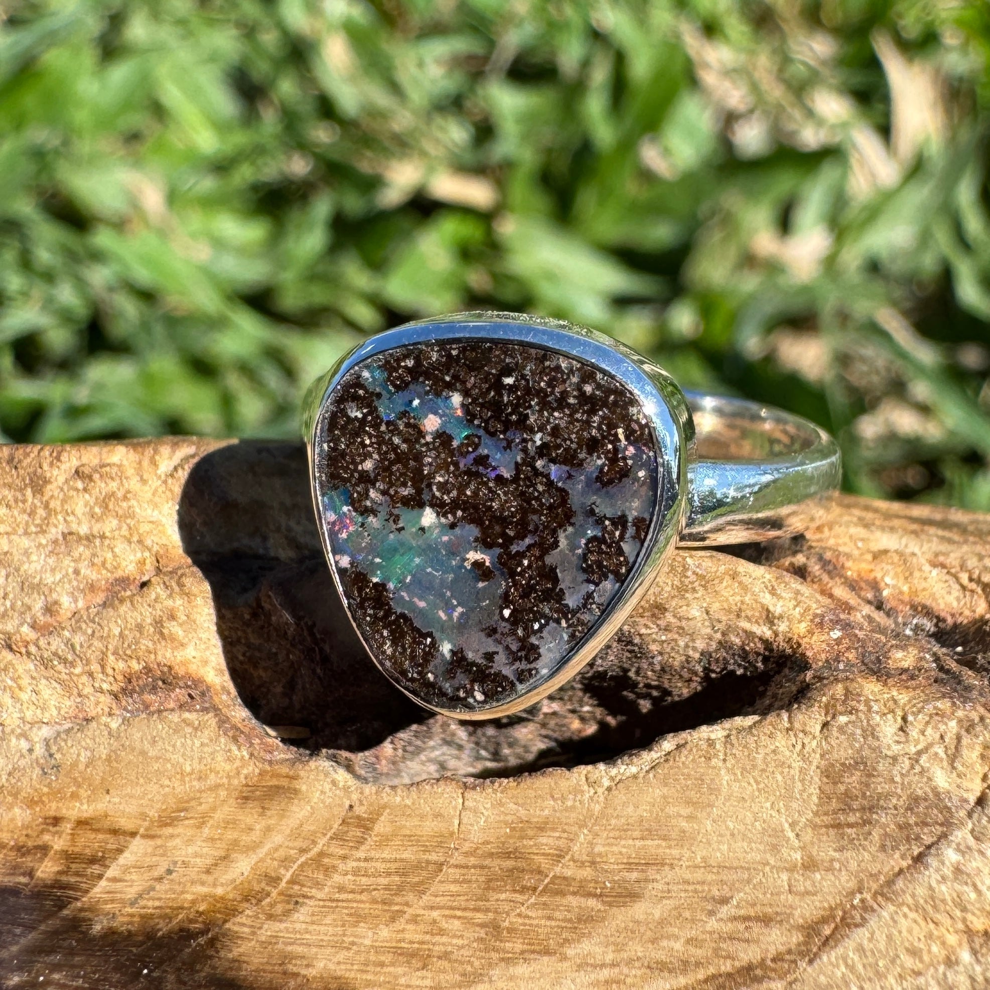 8ct Queensland Boulder Opal Ring ~ 'Kimberley Rainbow' | 925 Sterling Silver | Solid Australian Opal