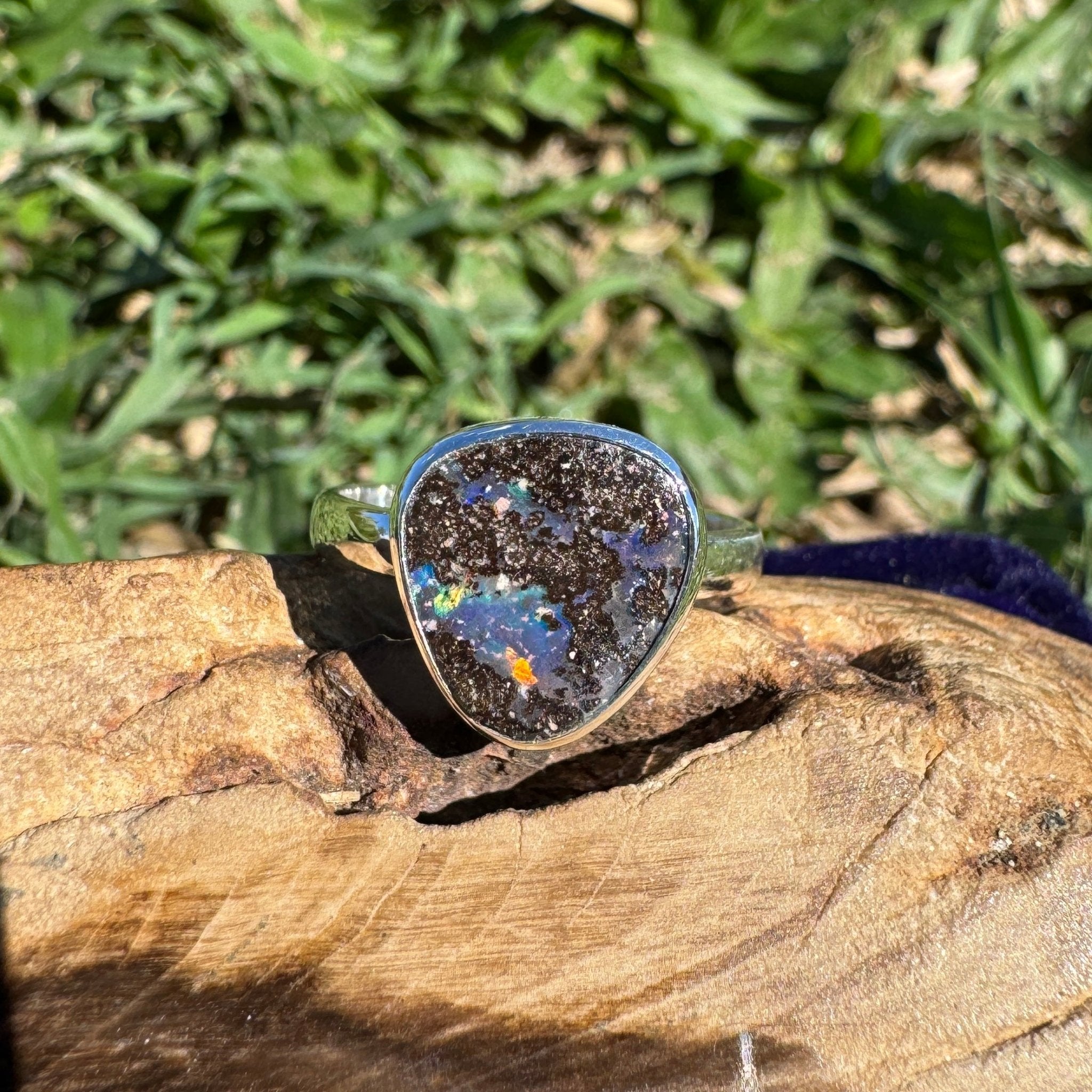 8ct Queensland Boulder Opal Ring ~ 'Kimberley Rainbow' | 925 Sterling Silver | Solid Australian Opal