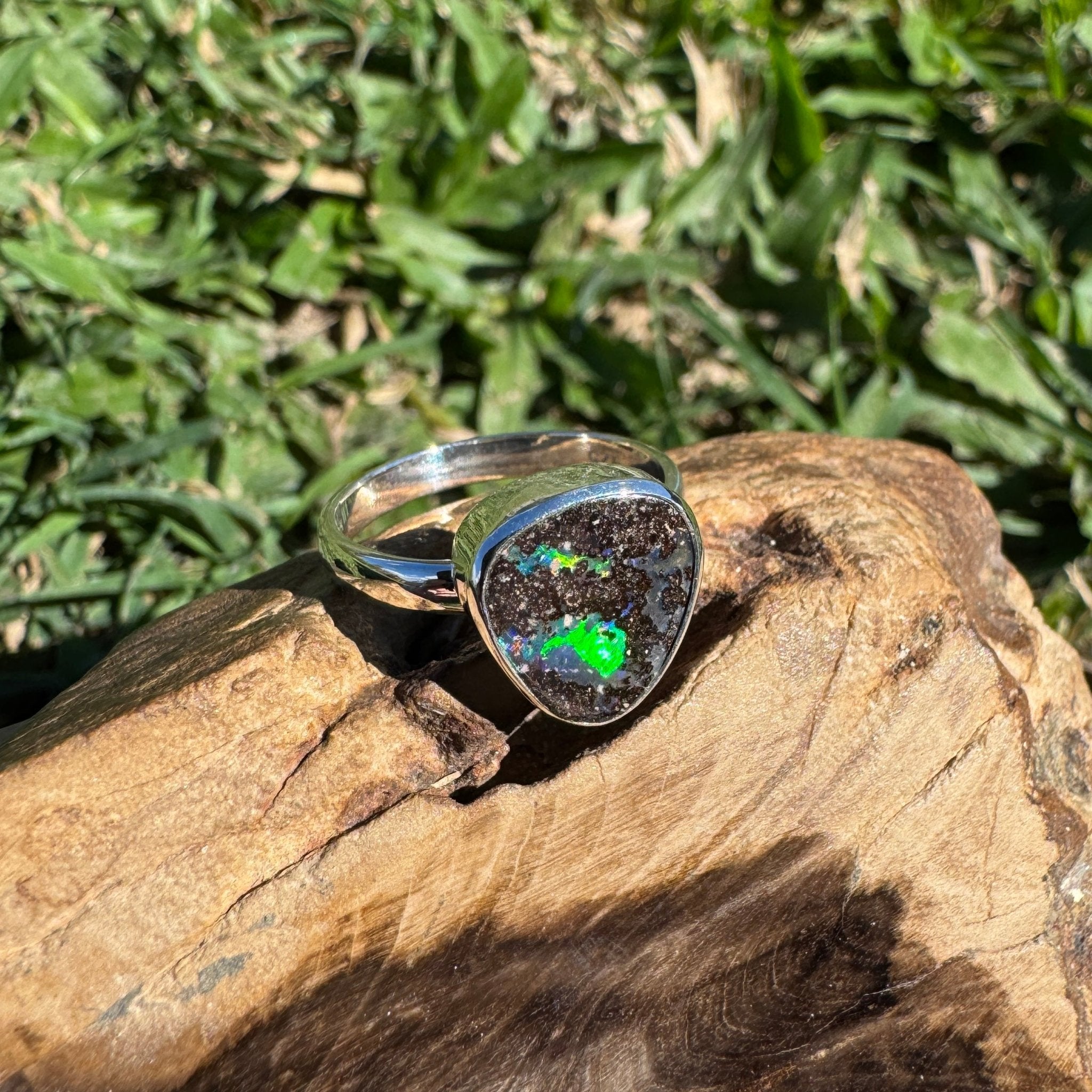 8ct Queensland Boulder Opal Ring ~ 'Kimberley Rainbow' | 925 Sterling Silver | Solid Australian Opal