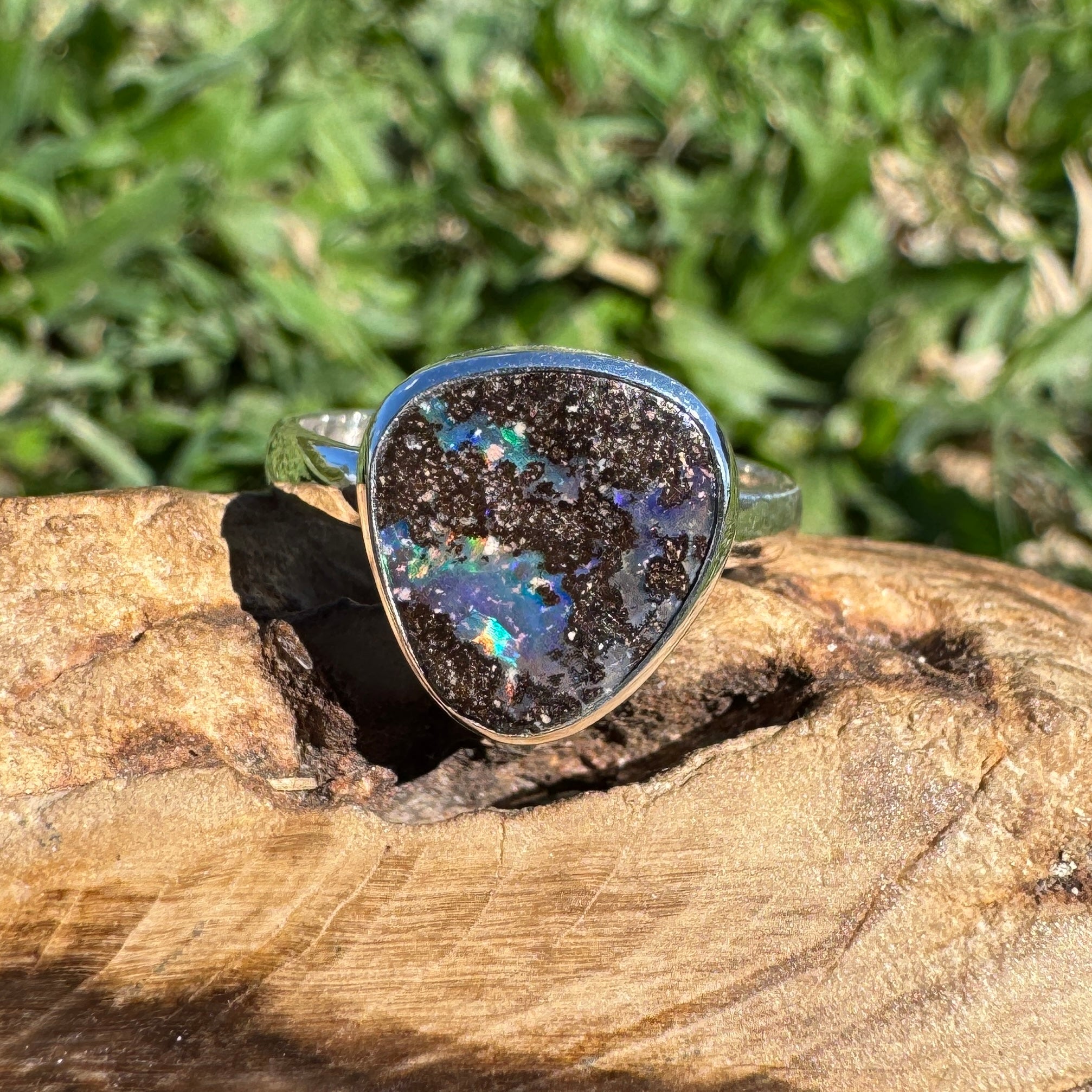 8ct Queensland Boulder Opal Ring ~ 'Kimberley Rainbow' | 925 Sterling Silver | Solid Australian Opal