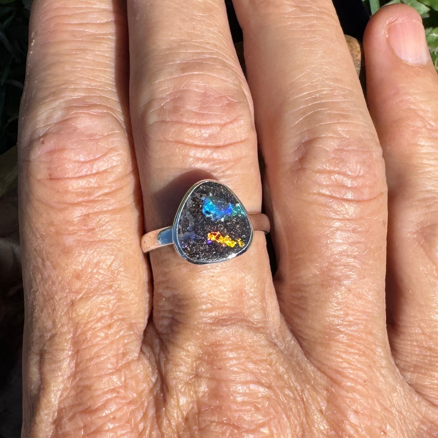 8ct Queensland Boulder Opal Ring ~ 'Kimberley Rainbow' | 925 Sterling Silver | Solid Australian Opal