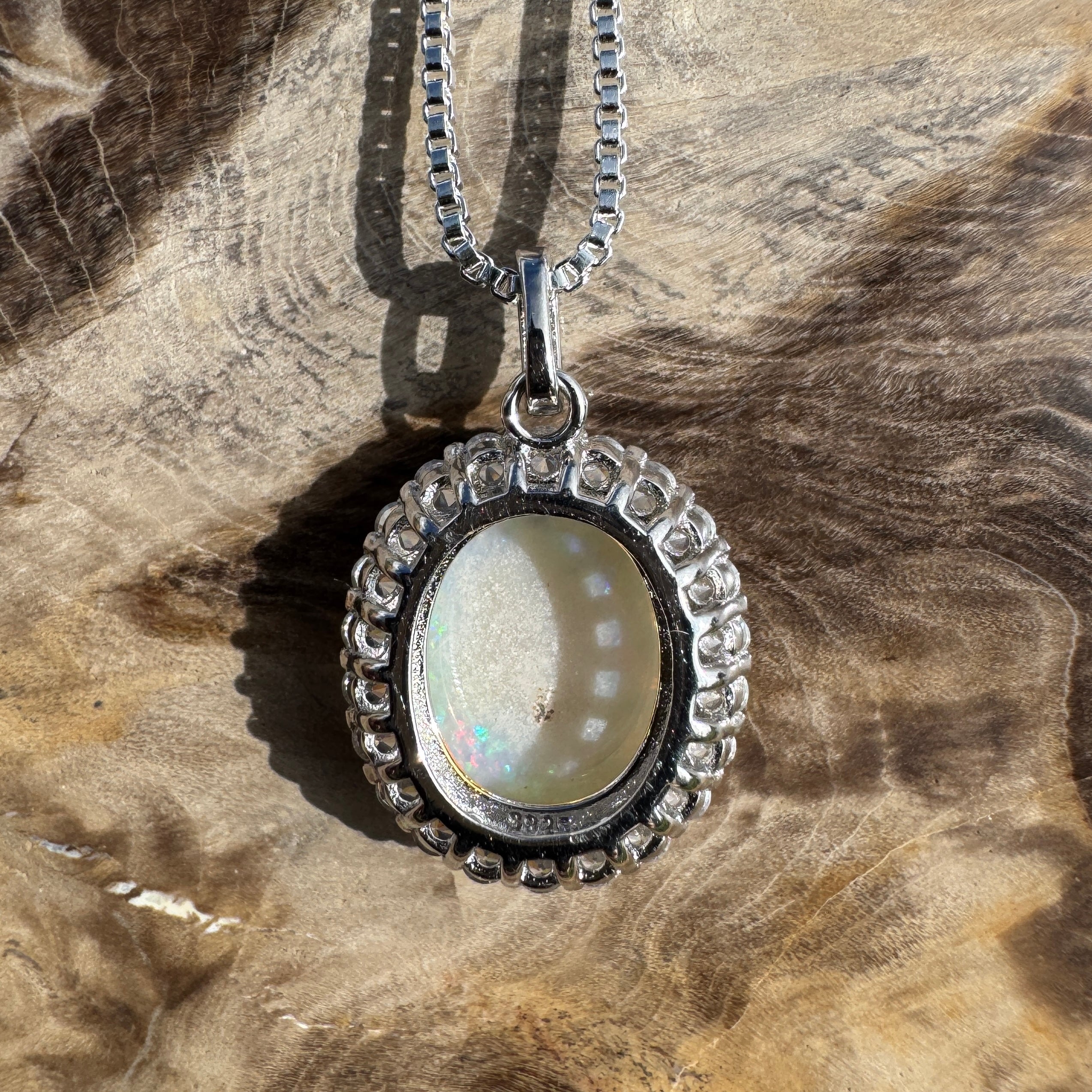 2.8ct Coober Pedy Opal Pendant Necklace ~ 'Wollumbin Caldera' | 925 Sterling Silver | Solid Australian Opal