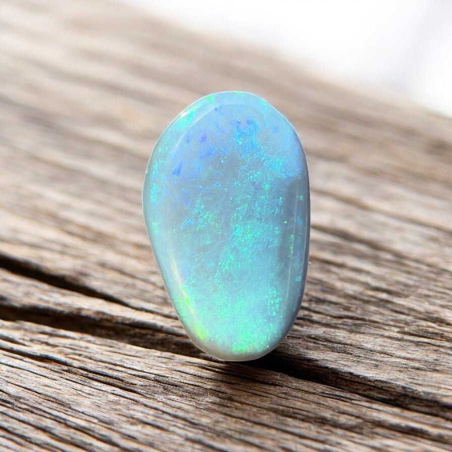 9.7ct Hand - cut Solid Lightning Ridge Semi Black Opal